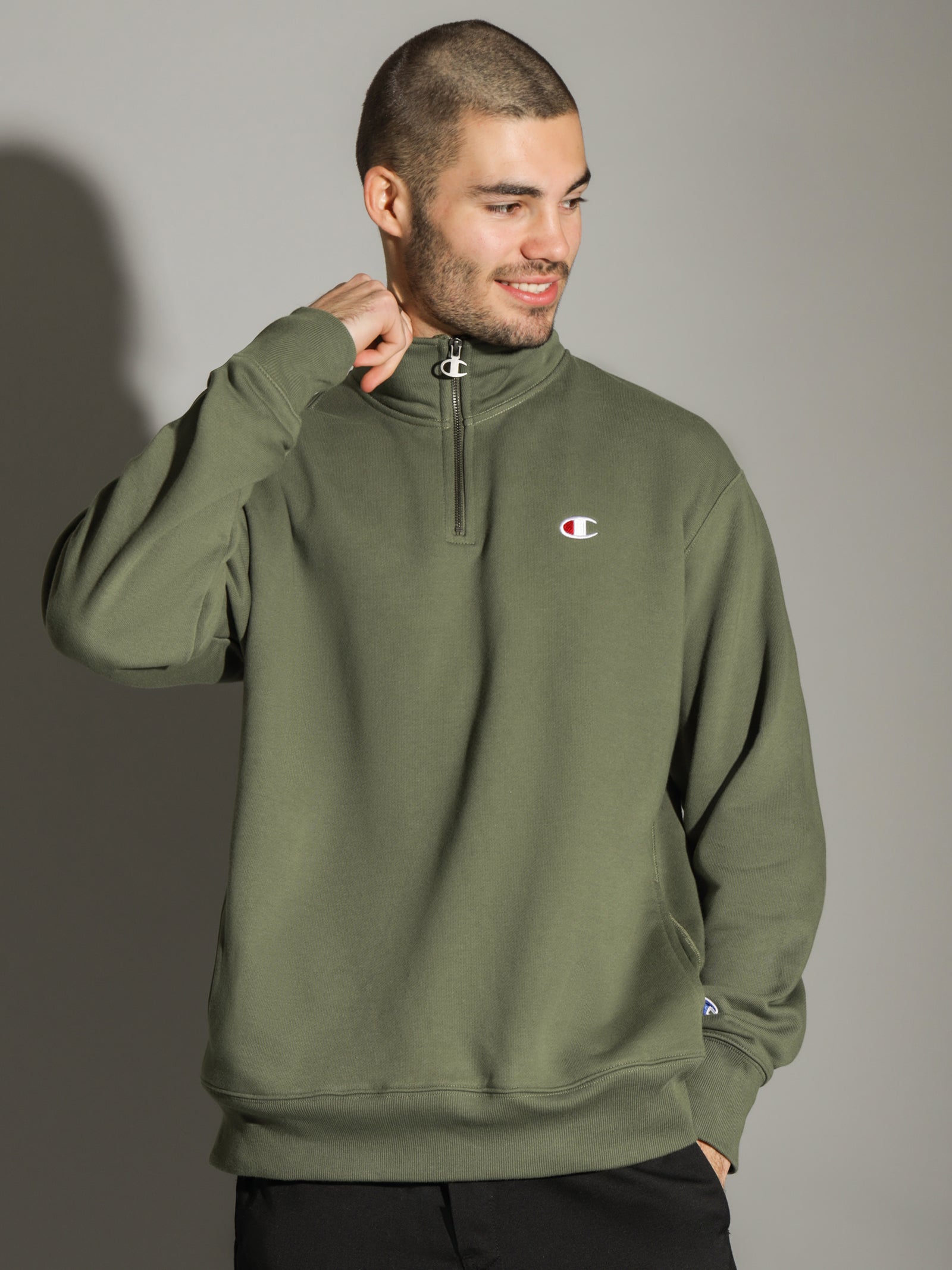 Green on sale champion sweatshirt