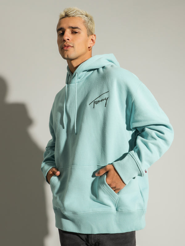 Signature Logo Relaxed Fit Hoodie in Crest Blue | Glue Store