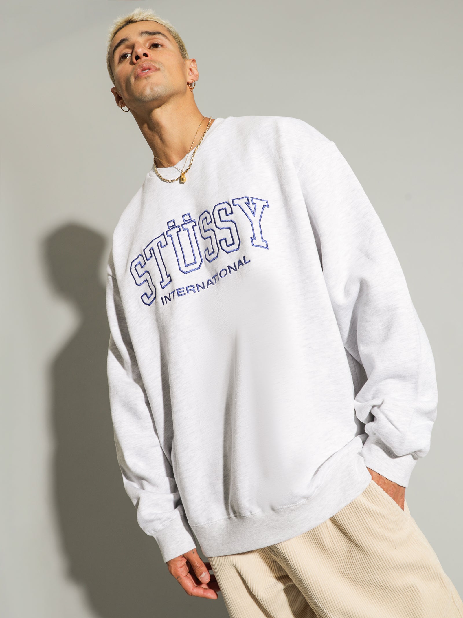 Stussy collegiate discount applique sweatshirt