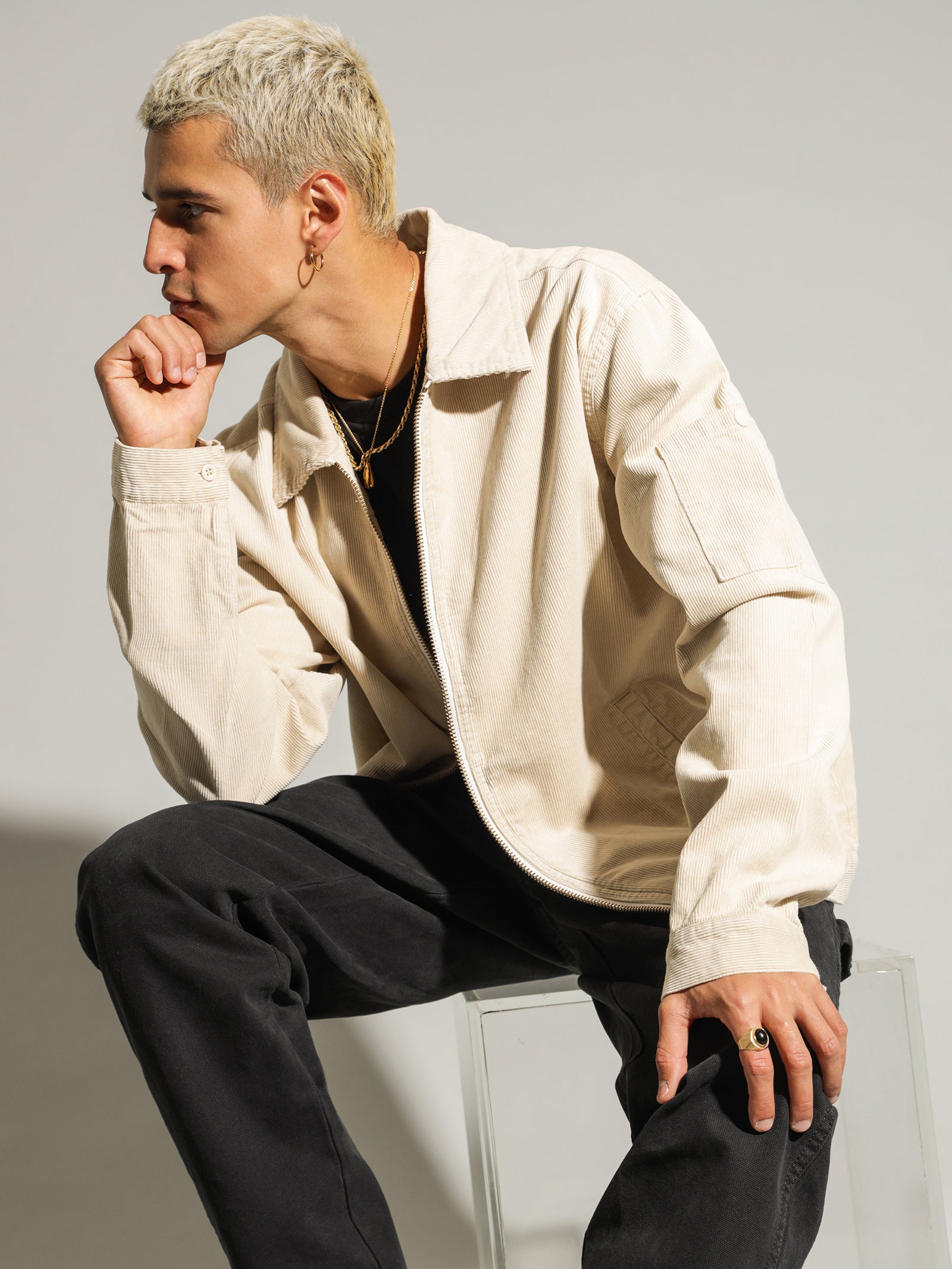 Sonora Cord Jacket in Bone