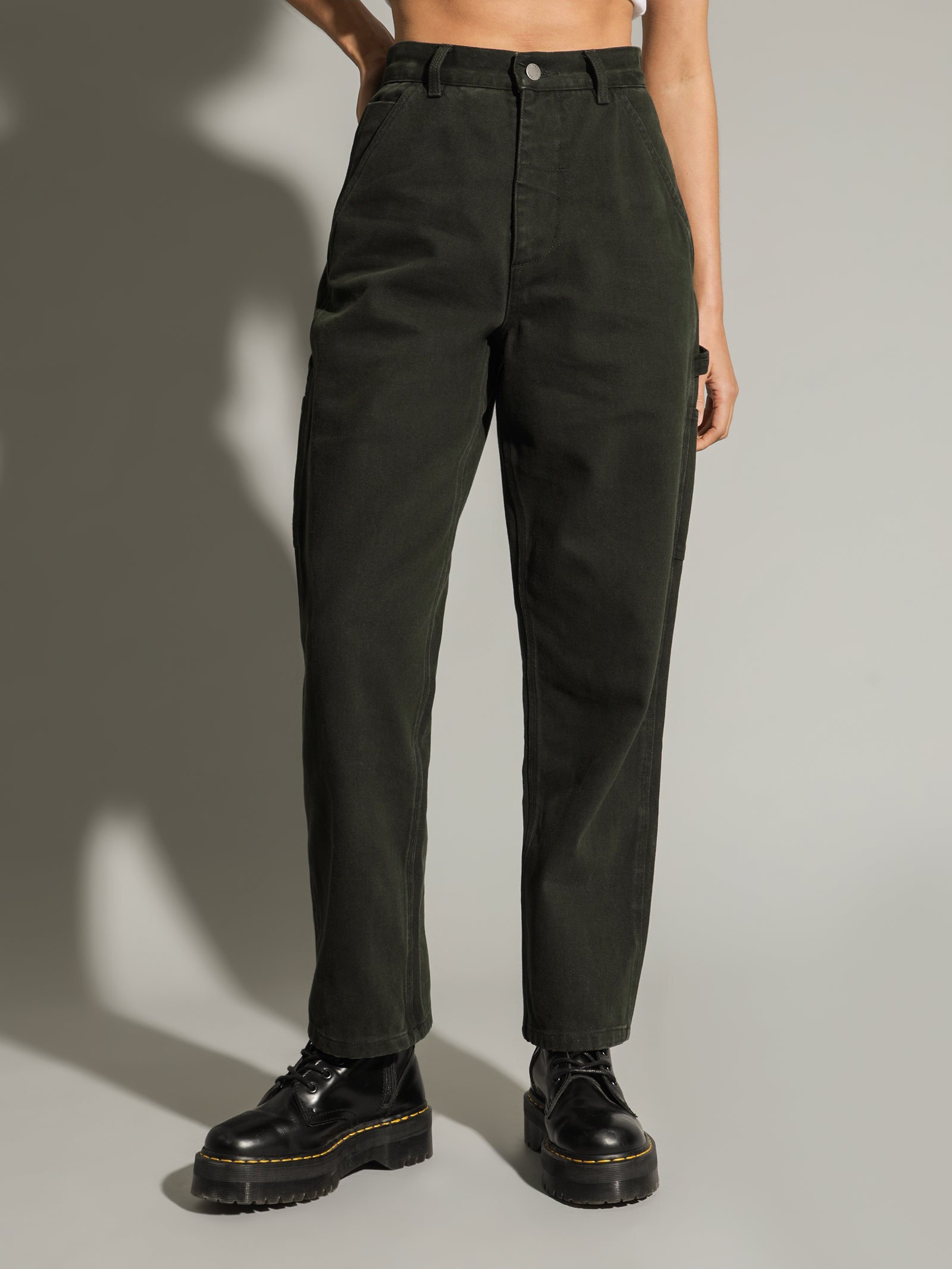 Carpenter Drill Pants in Oil Green