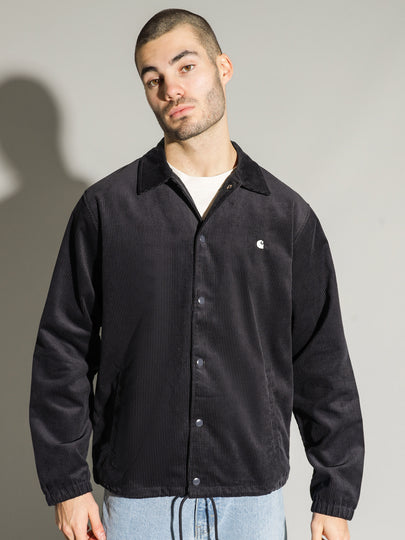 Corduroy Coach Jacket in Navy