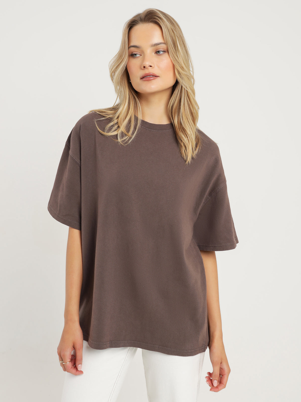 Beyond Her Andy Oversized T-Shirt in Chocolate | Chocolate