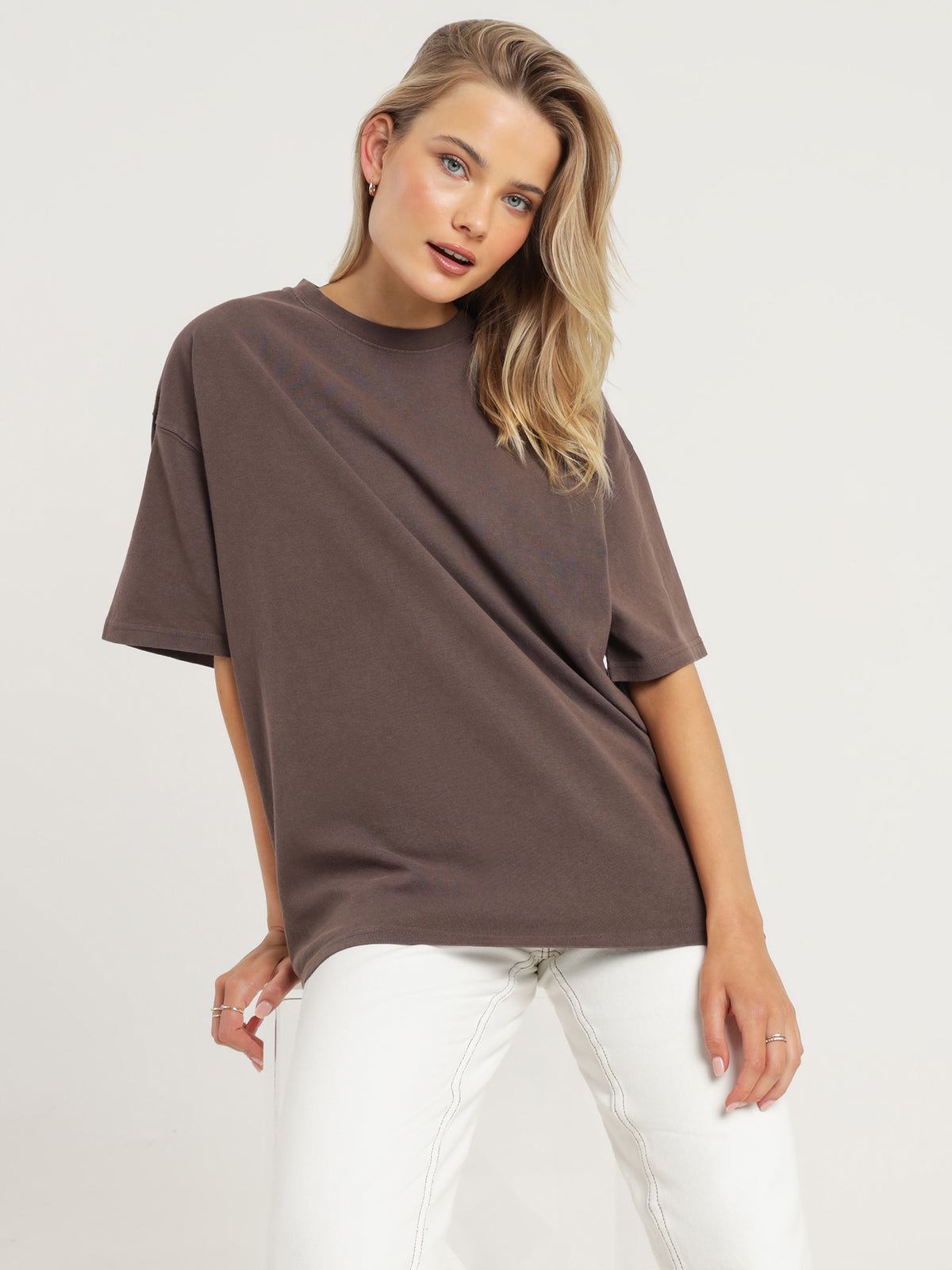 Beyond Her Andy Oversized T-Shirt in Chocolate | Chocolate