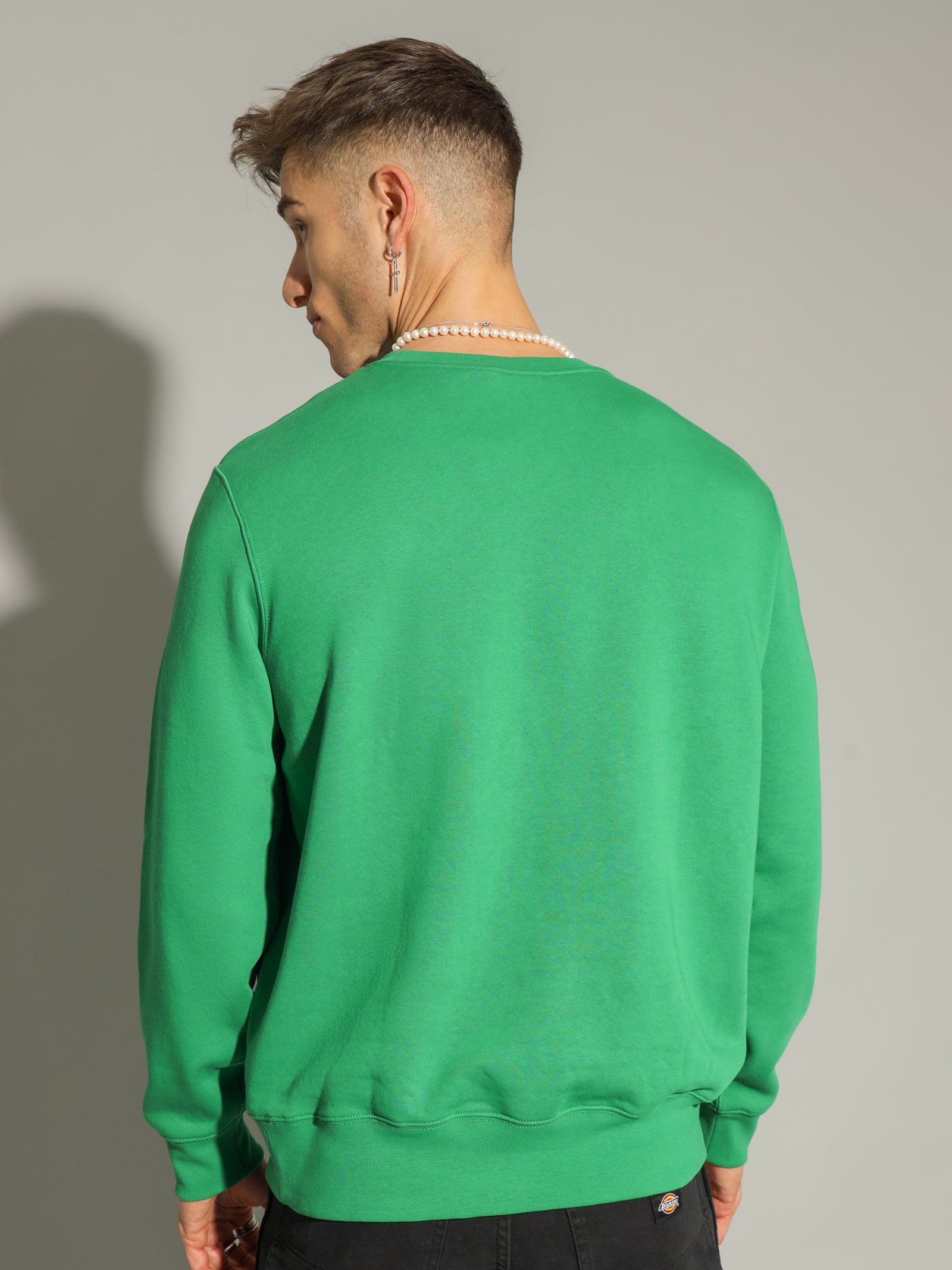 Cruise Bear Crew Sweater in Cruise Green