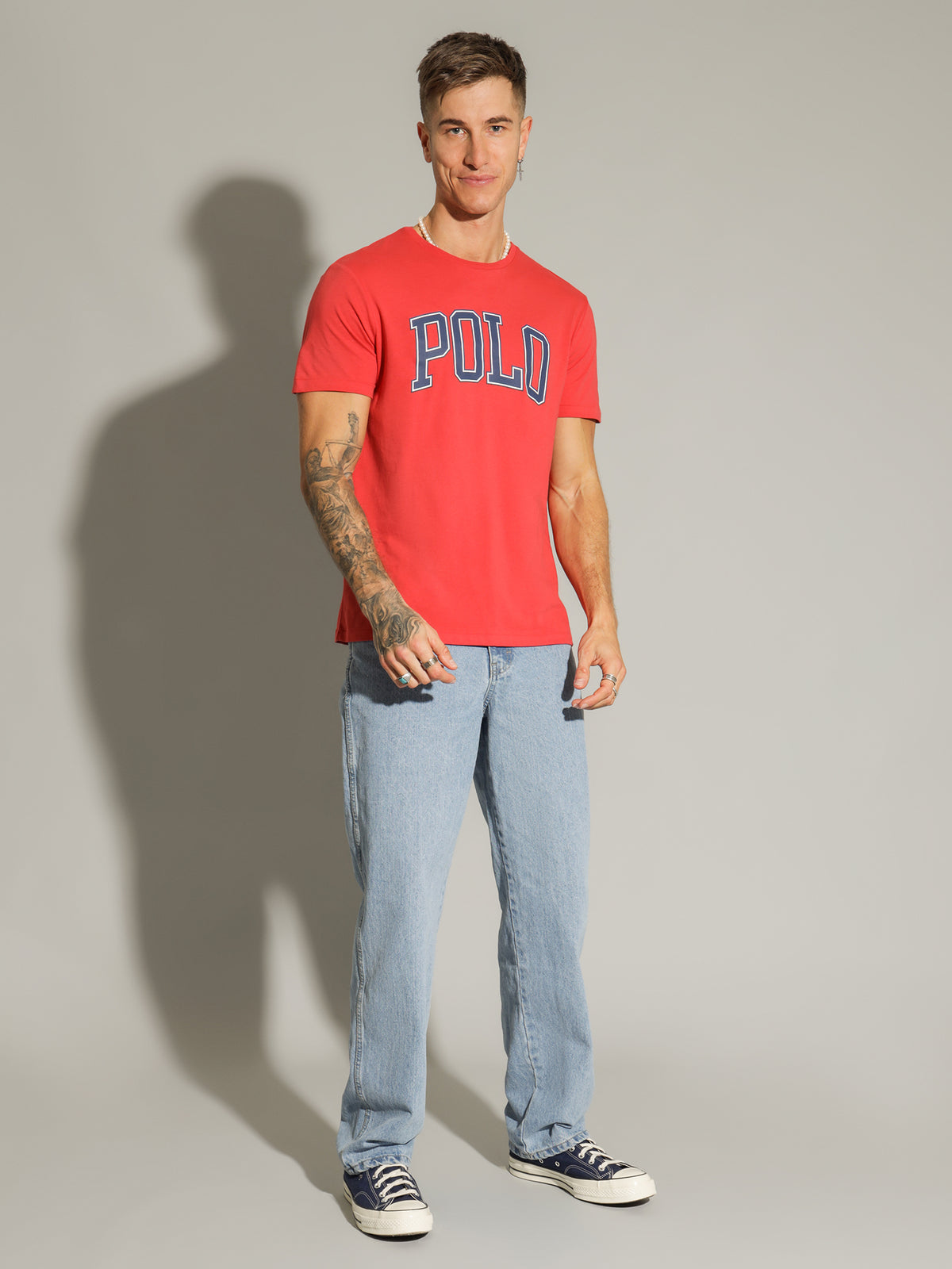 Polo Ralph Lauren Arch Logo T-Shirt in Starboard Red | Red