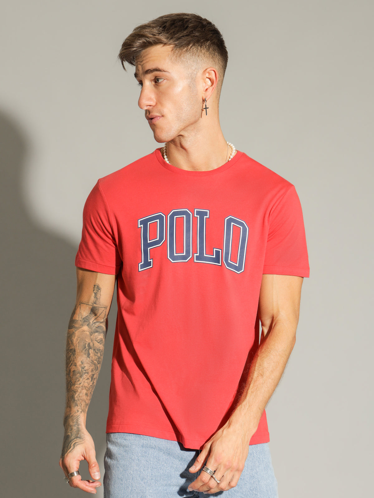 Polo Ralph Lauren Arch Logo T-Shirt in Starboard Red | Red