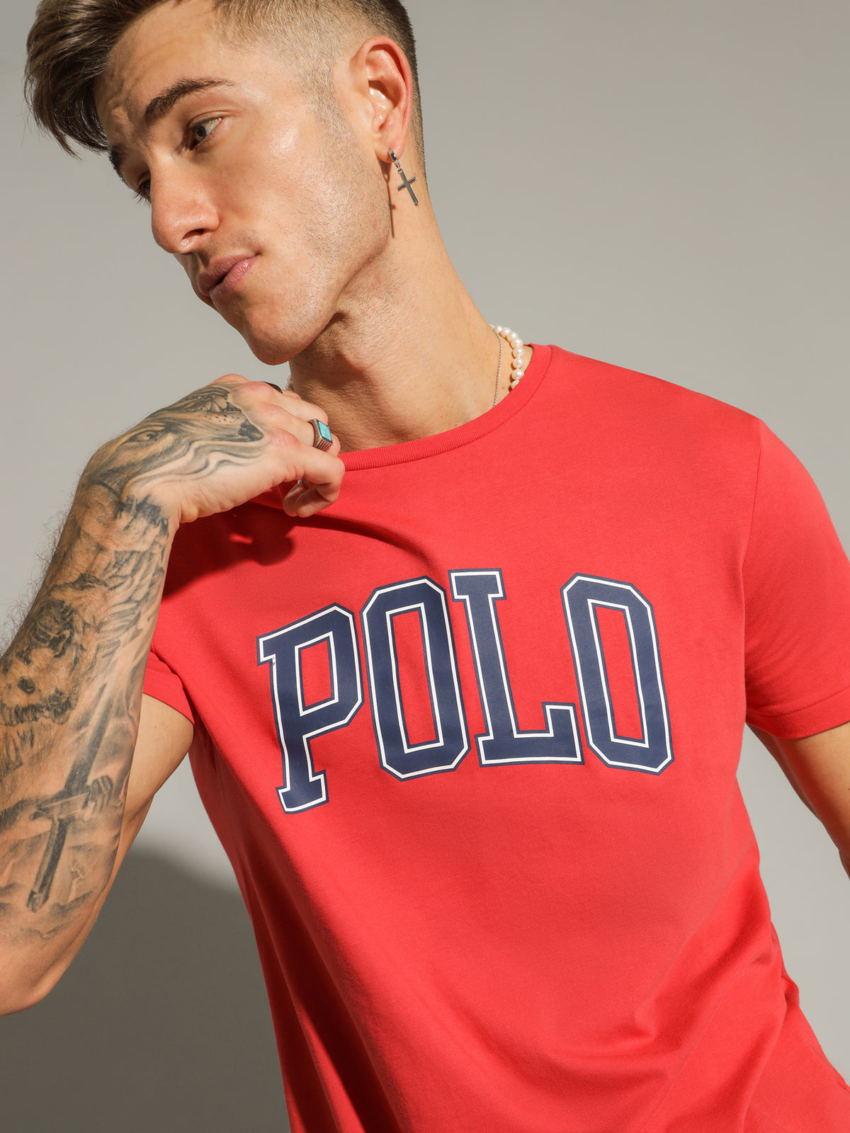 Polo Ralph Lauren Arch Logo T-Shirt in Starboard Red | Red