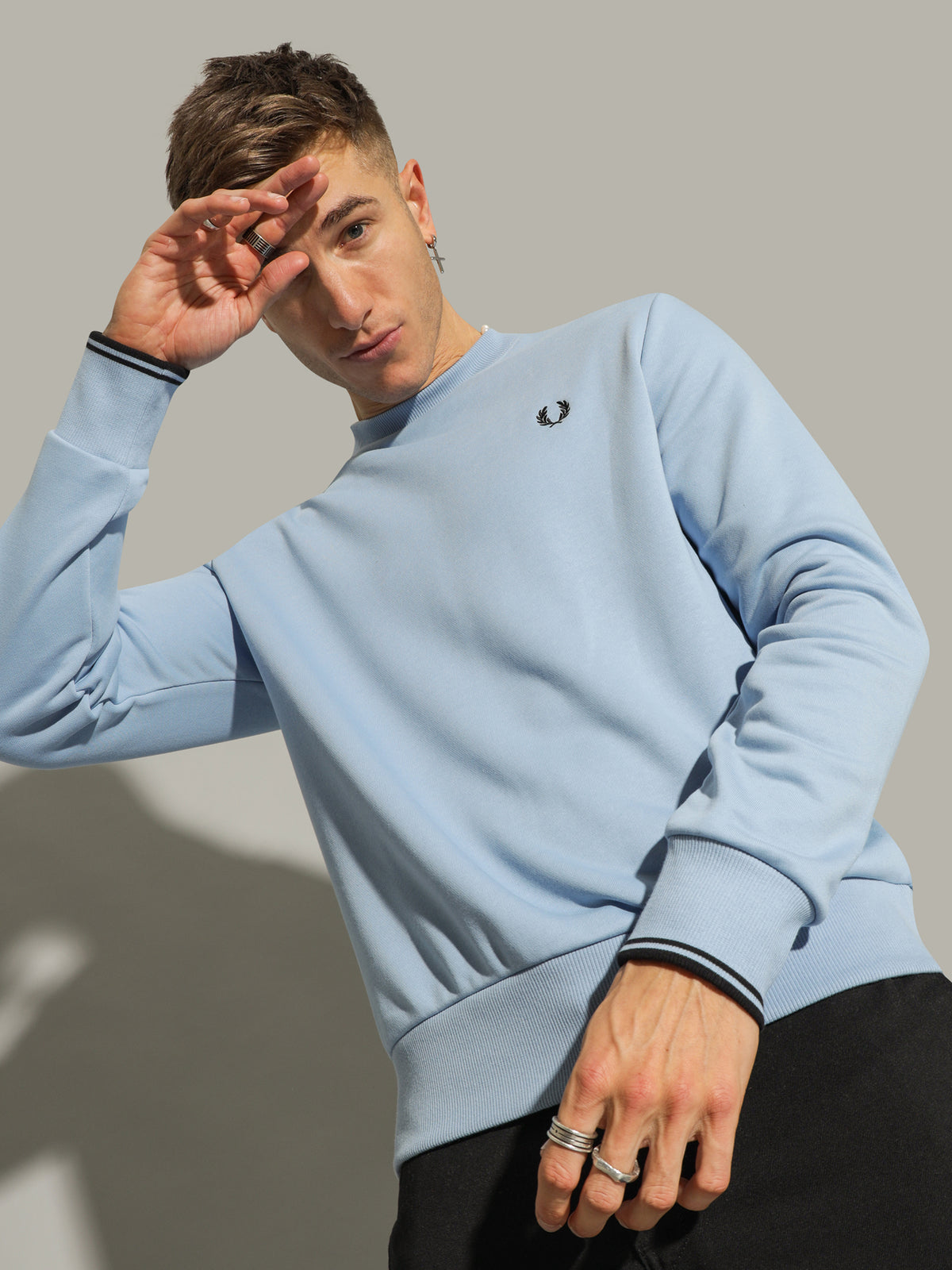 Fred Perry Crew Neck Sweatshirt in Blue | Blue