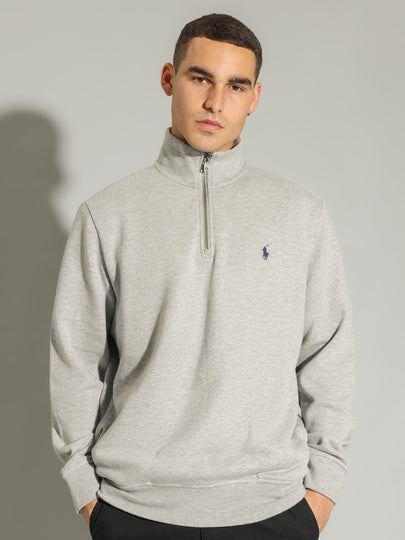 Vintage Zip Quarter Zip Sweat in Andover Heather