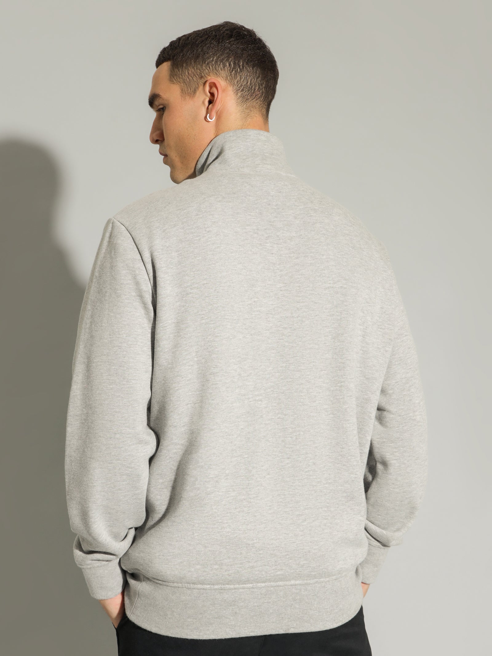 Vintage Zip Quarter Zip Sweat in Andover Heather