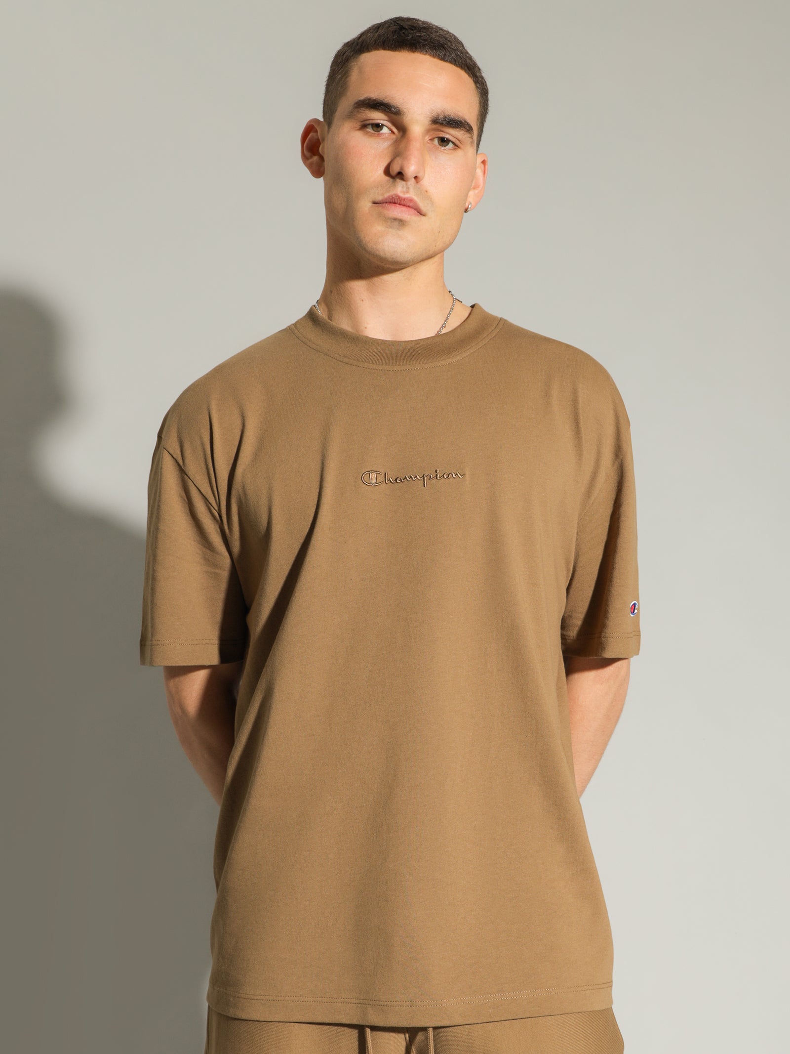 Heritage New Script T-Shirt in Moway Brown