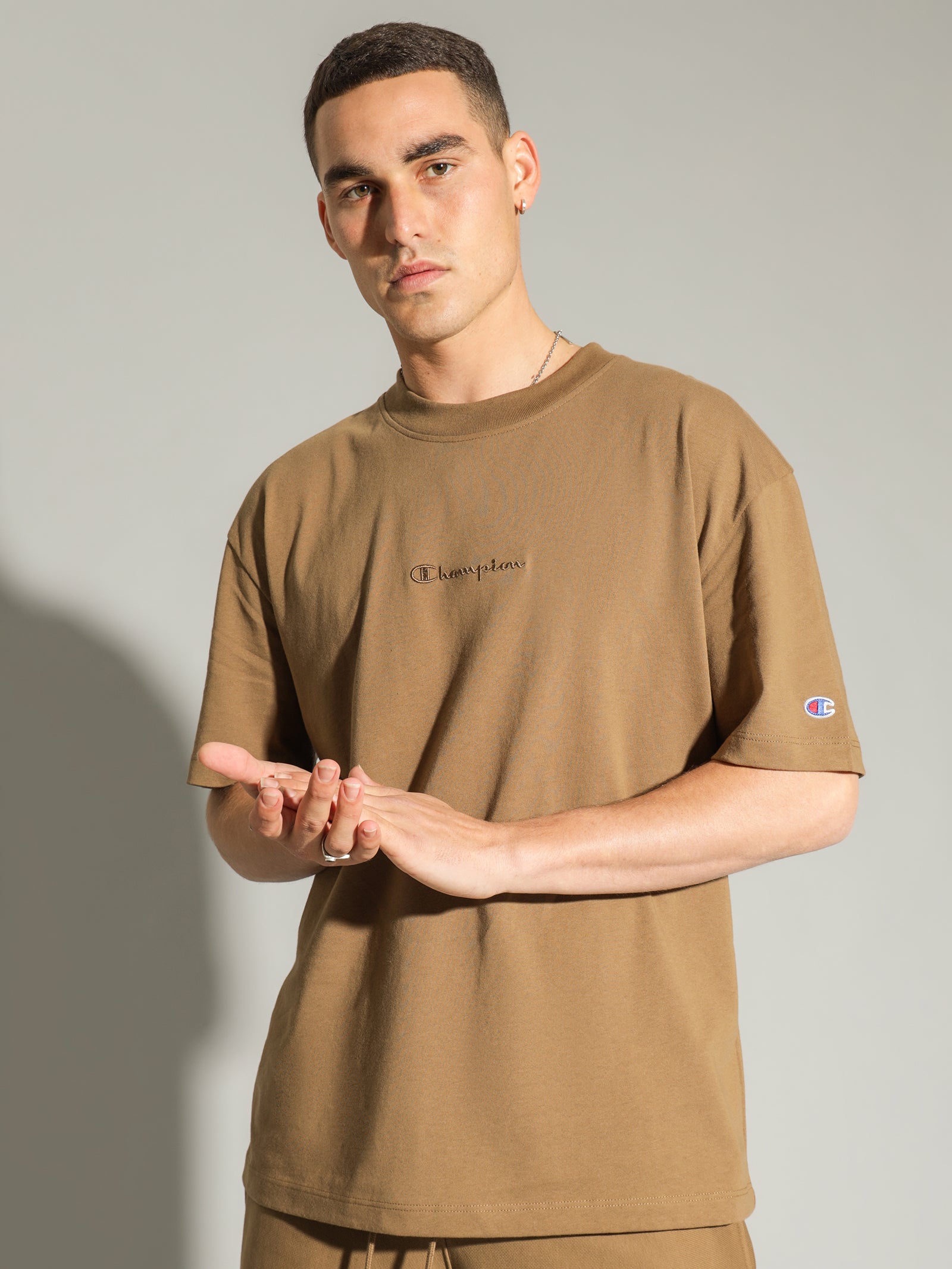 Heritage New Script T-Shirt in Moway Brown