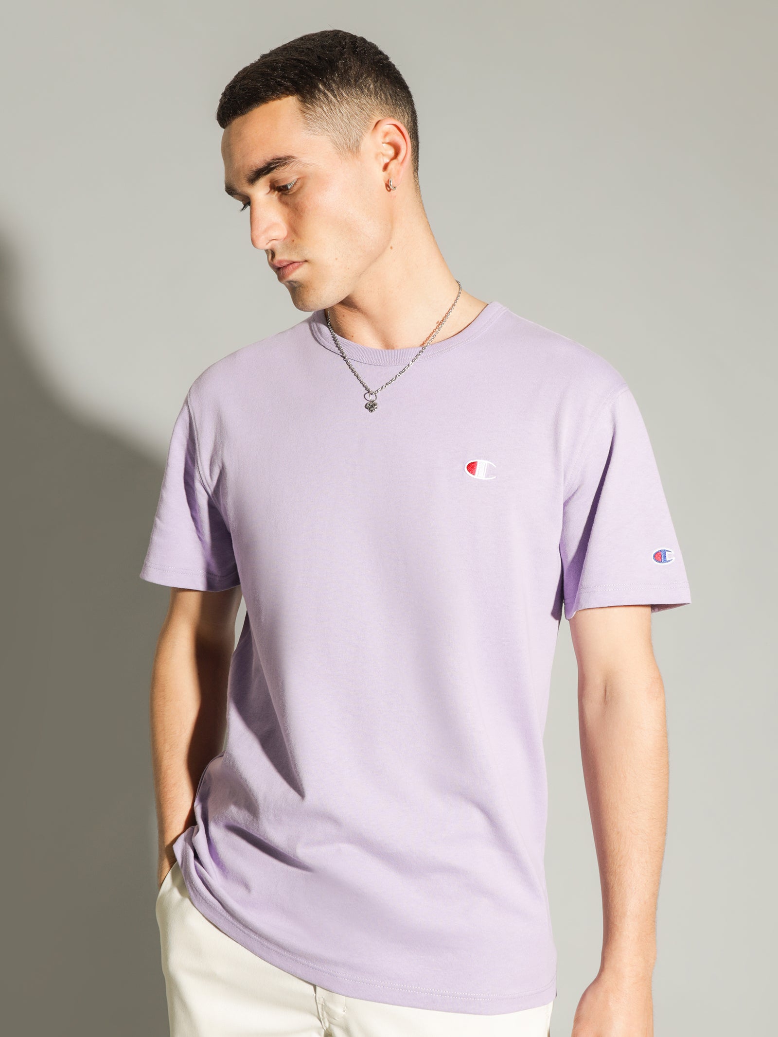 Reverse Weave T-Shirt in Lavender