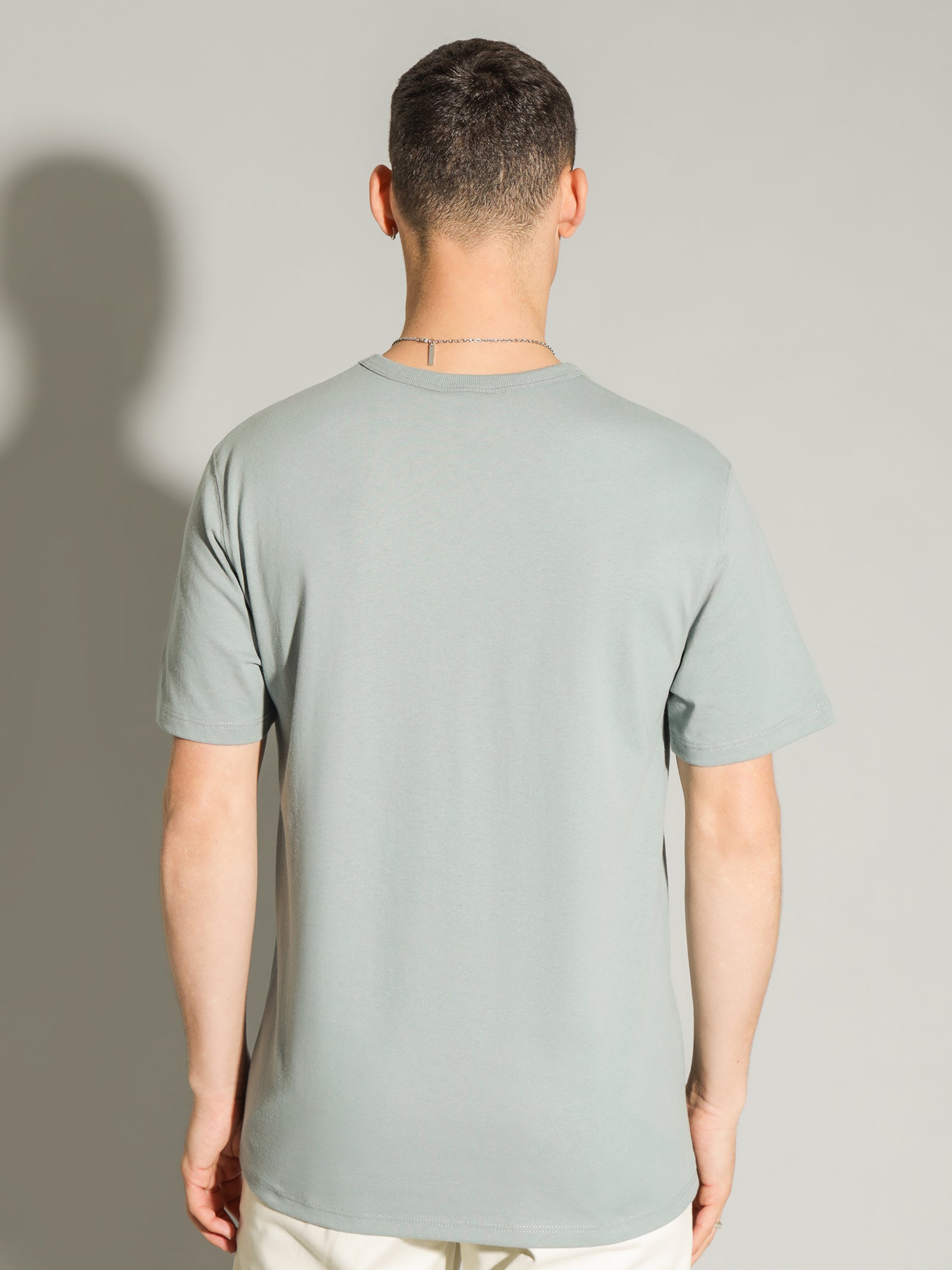 Heritage C Logo T-Shirt in Sage Shimmer Green