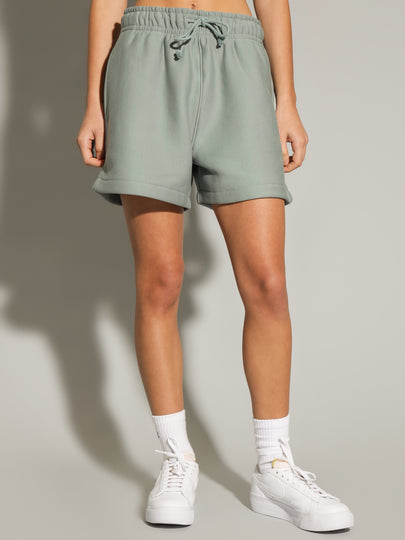 Reverse Weave OD C Logo Relax Shorts in Sage Shimmer Green