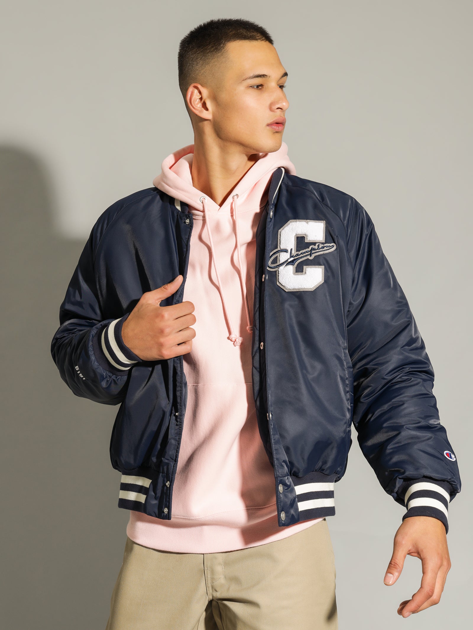 Collegiate Heritage Letterman Jacket in Navy Blue