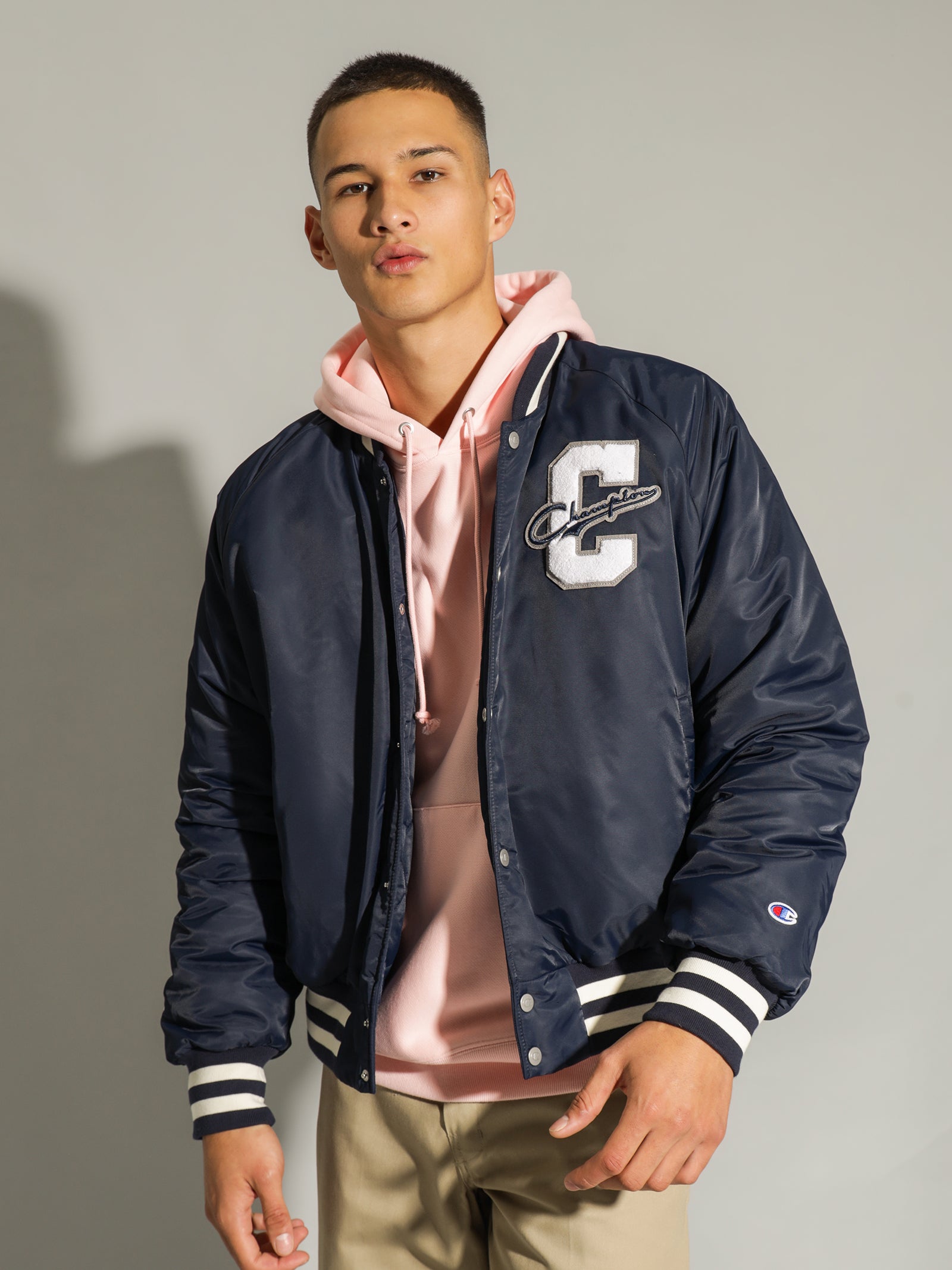 Collegiate Heritage Letterman Jacket in Navy Blue