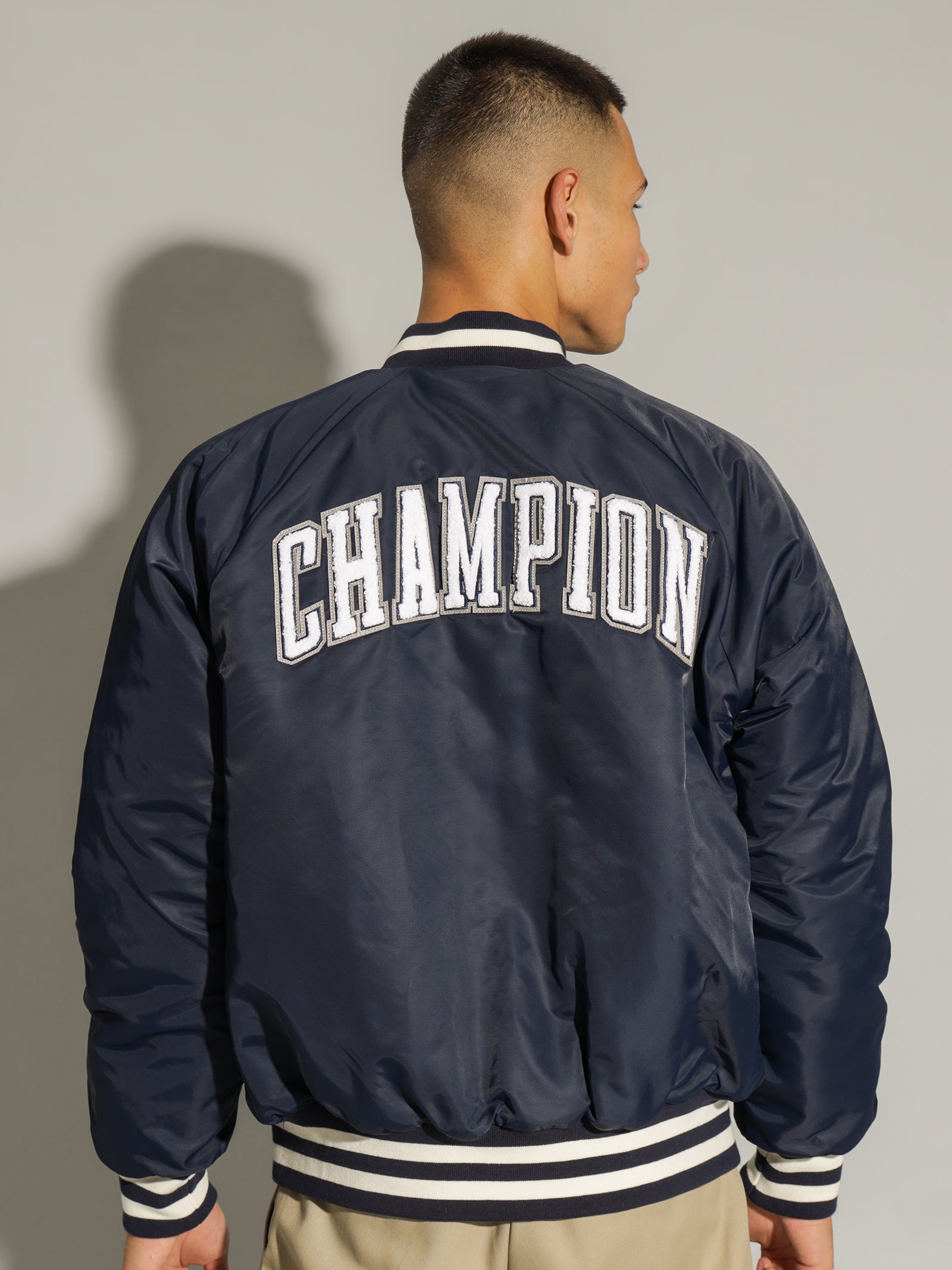 Collegiate Heritage Letterman Jacket in Navy Blue