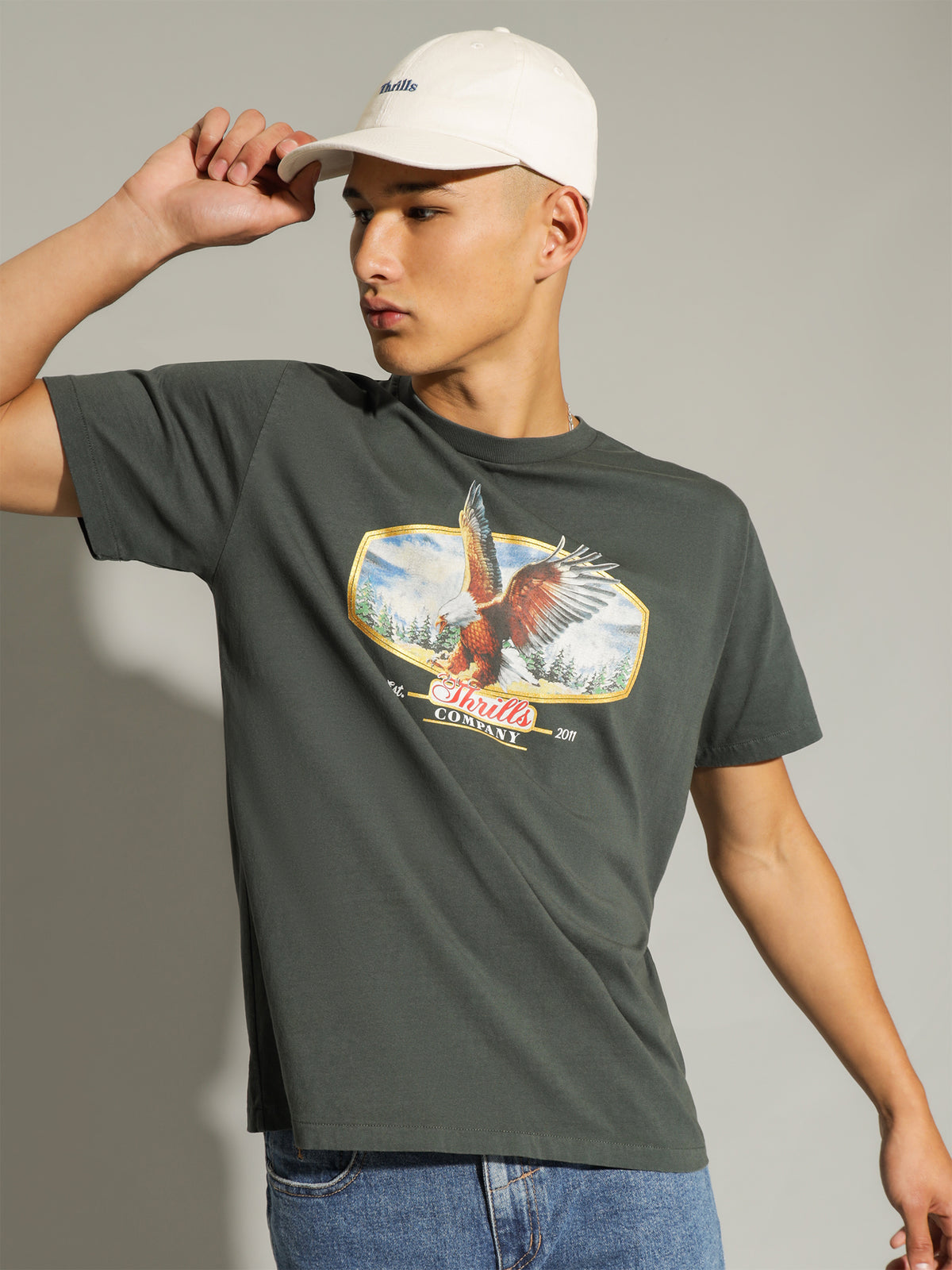 Thrills Cassidy Merch Fit T-Shirt in Deep Forest | Forest