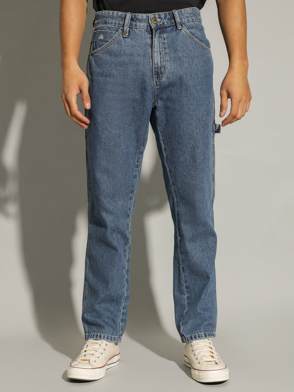 Thrills Hard Yakka Cargo Jeans in Vintage Rinse Blue | Glue Store