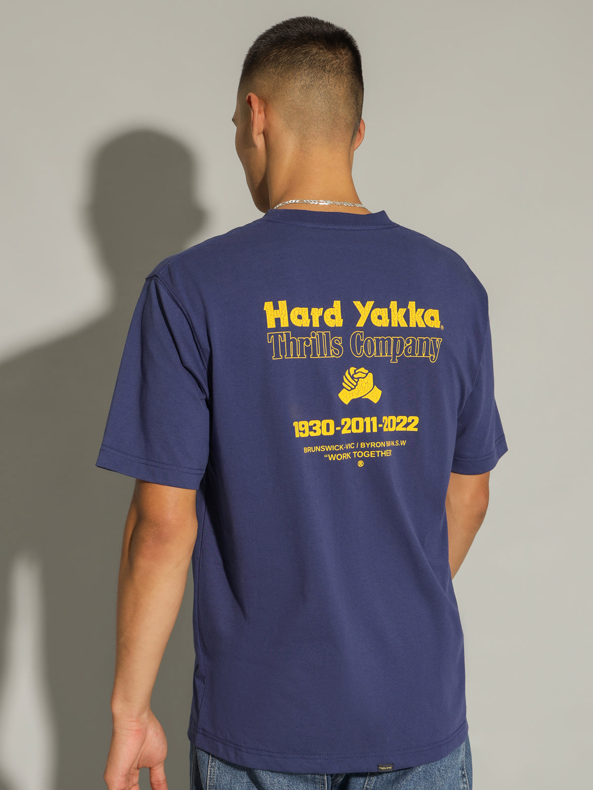 Thrills Hard Yakka Beginning To Present T-Shirt in Yakka Blue | Blue