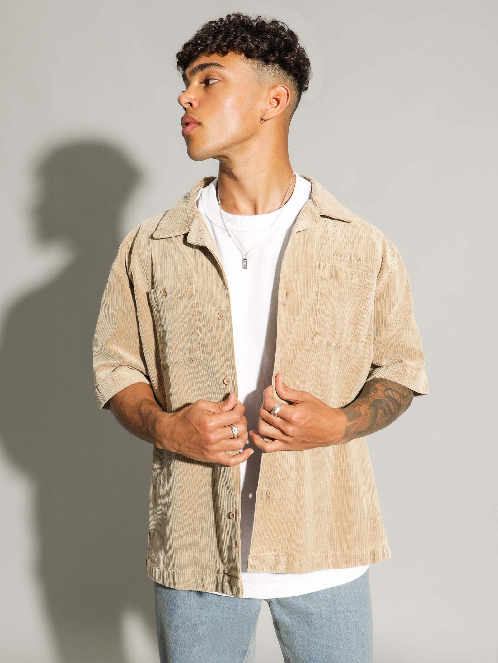 Manic Cord Shirt in Beige