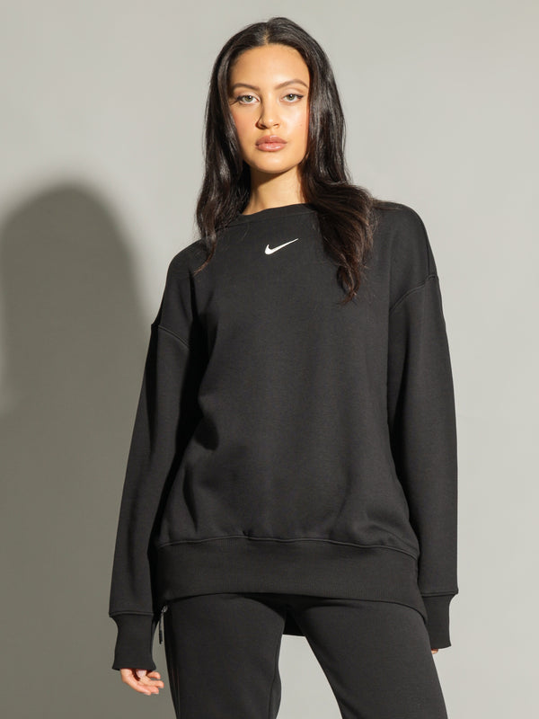 Nike Sportswear Phoenix Fleece Crew in Black & Sail | Glue Store