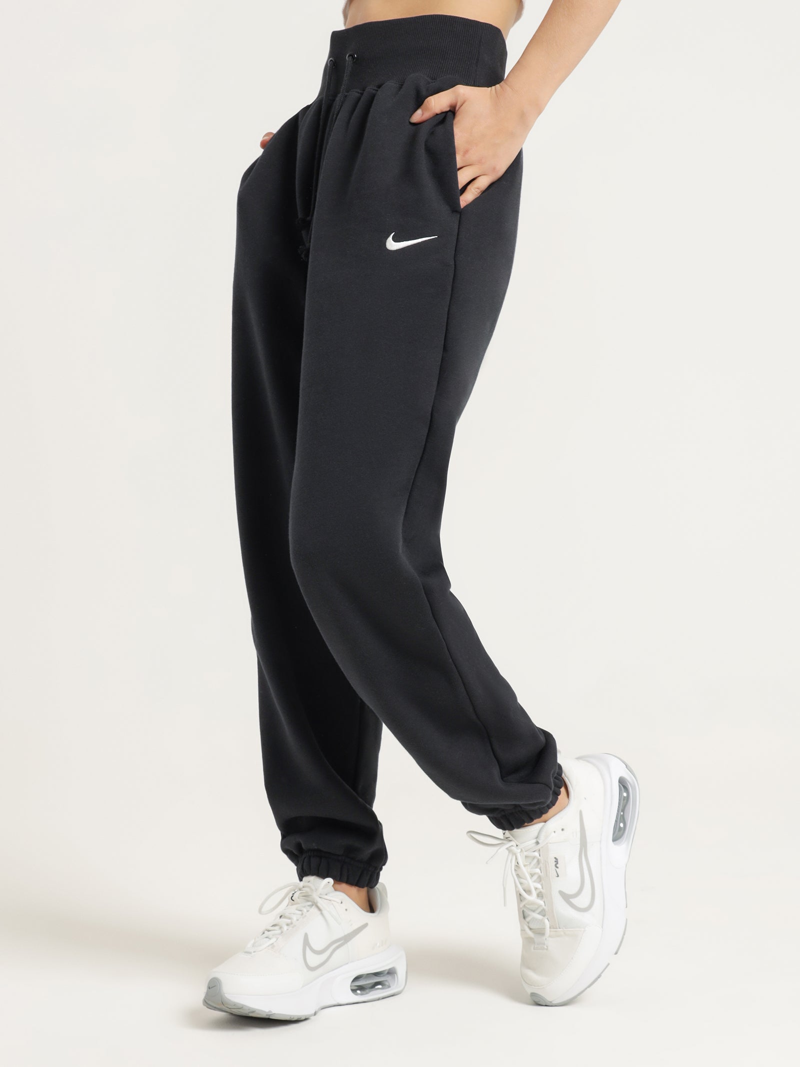 Pants and jeans Nike Sportswear Phoenix Fleece Women's High-Waisted Wide-Leg  Sweatpants Sail/ Black