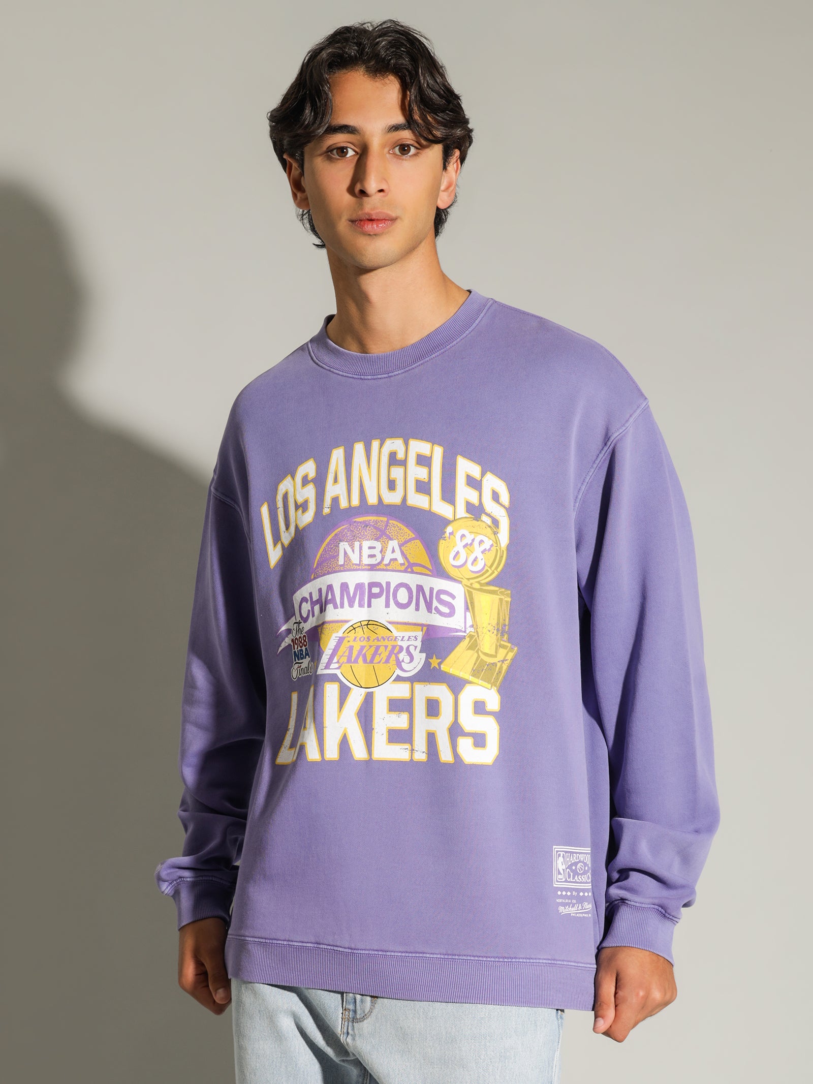 Mitchell & Ness Los Angeles Lakers Vintage Finals Tee Faded Purple