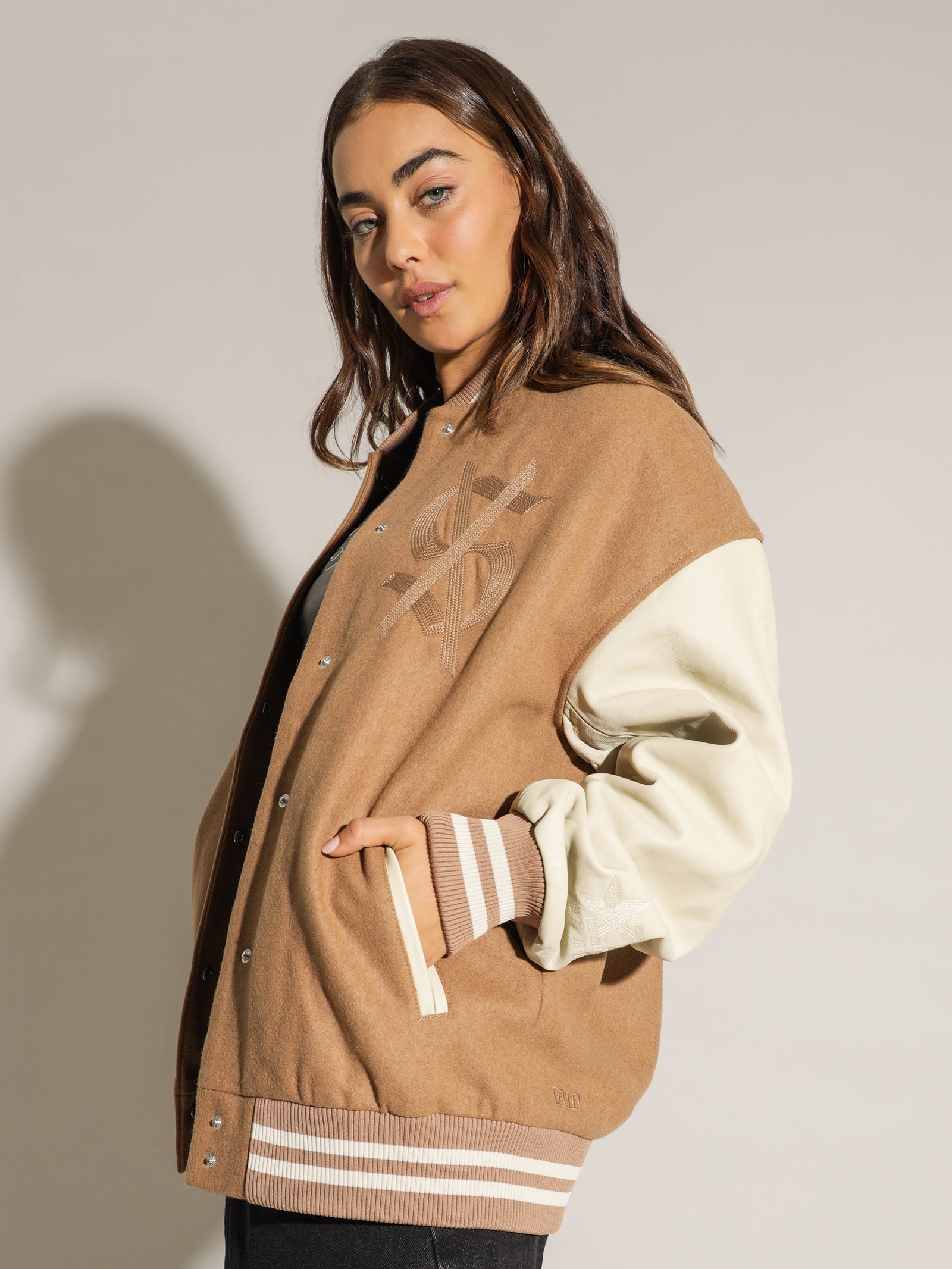 Hi Fi Future Brown Varsity Jacket - Nycjackets