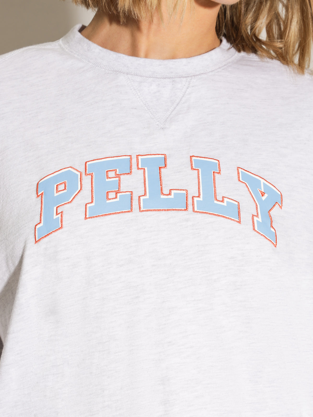 Ena Pelly Collegiate Pelly T-Shirt in White Marle | White