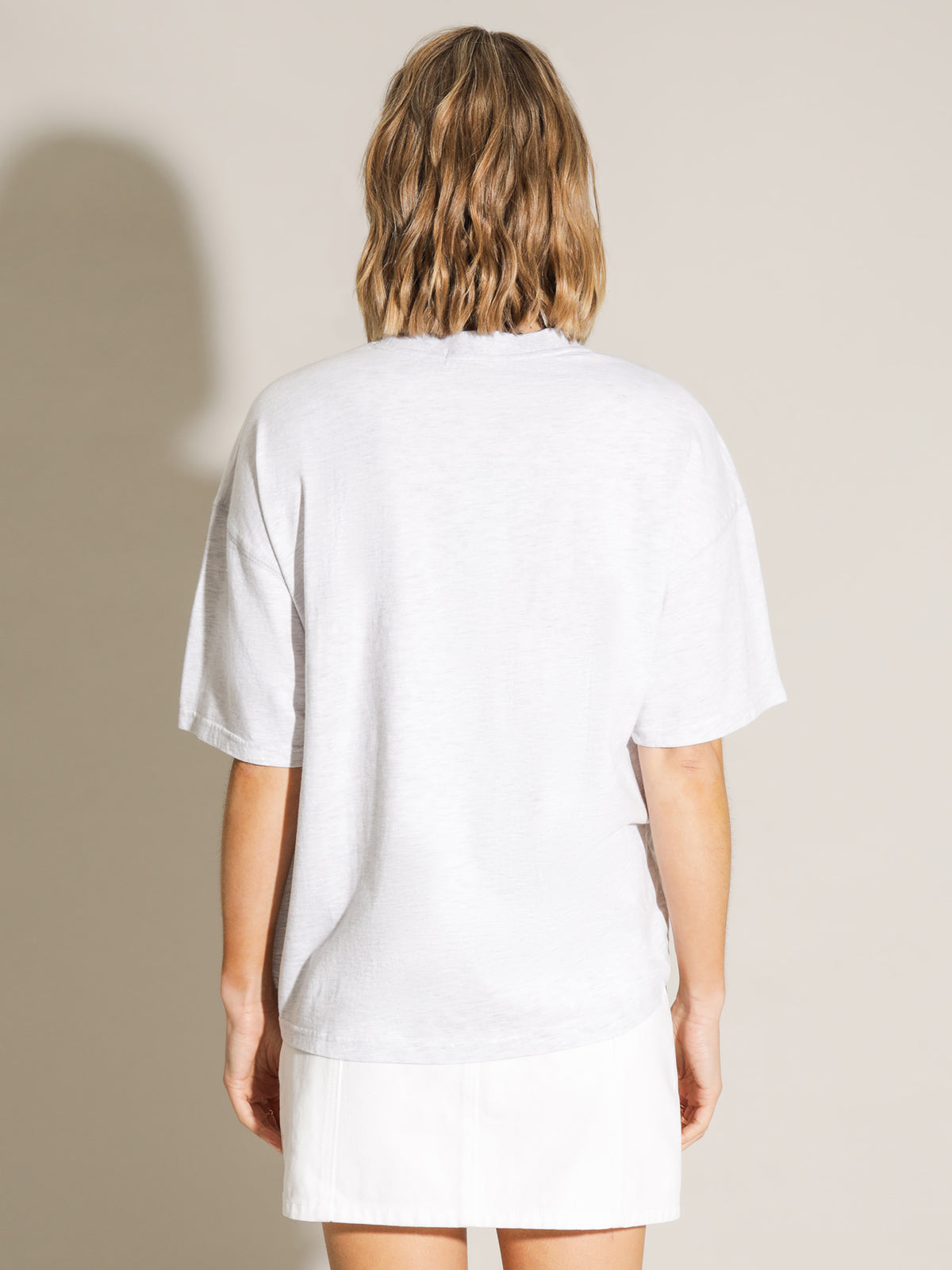 Ena Pelly Collegiate Pelly T-Shirt in White Marle | White