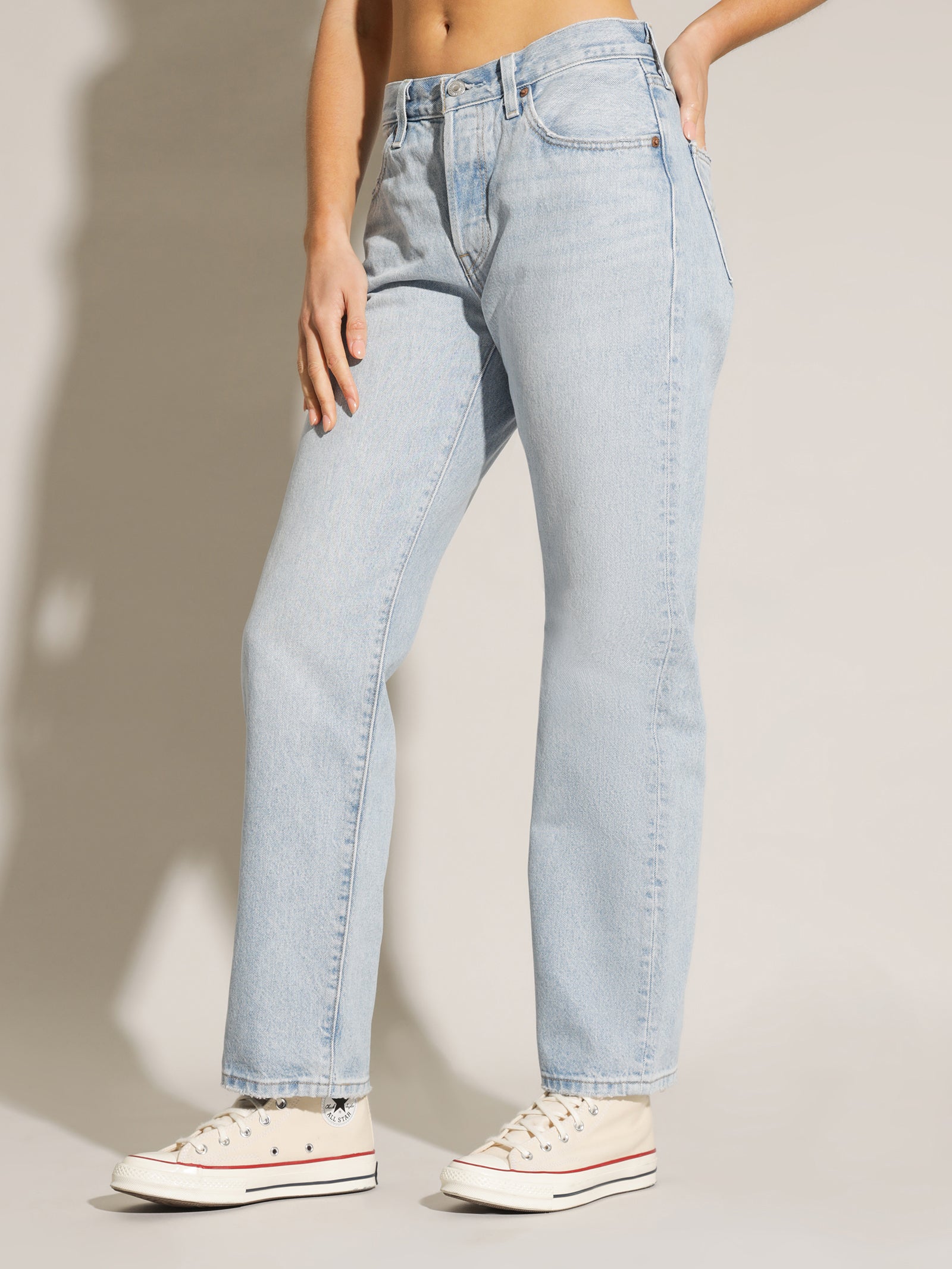 90s 501 Jeans in Worn In Light Indigo