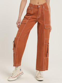 Bianca Low Rise Cargo Pants in Sand Tan - Glue Store