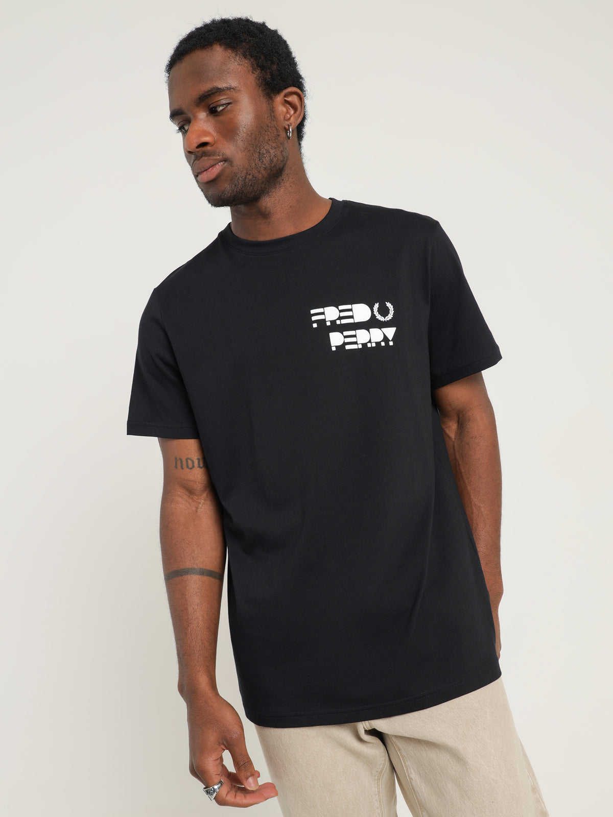 Fred Perry Raised Graphic T-Shirt in Black | Black