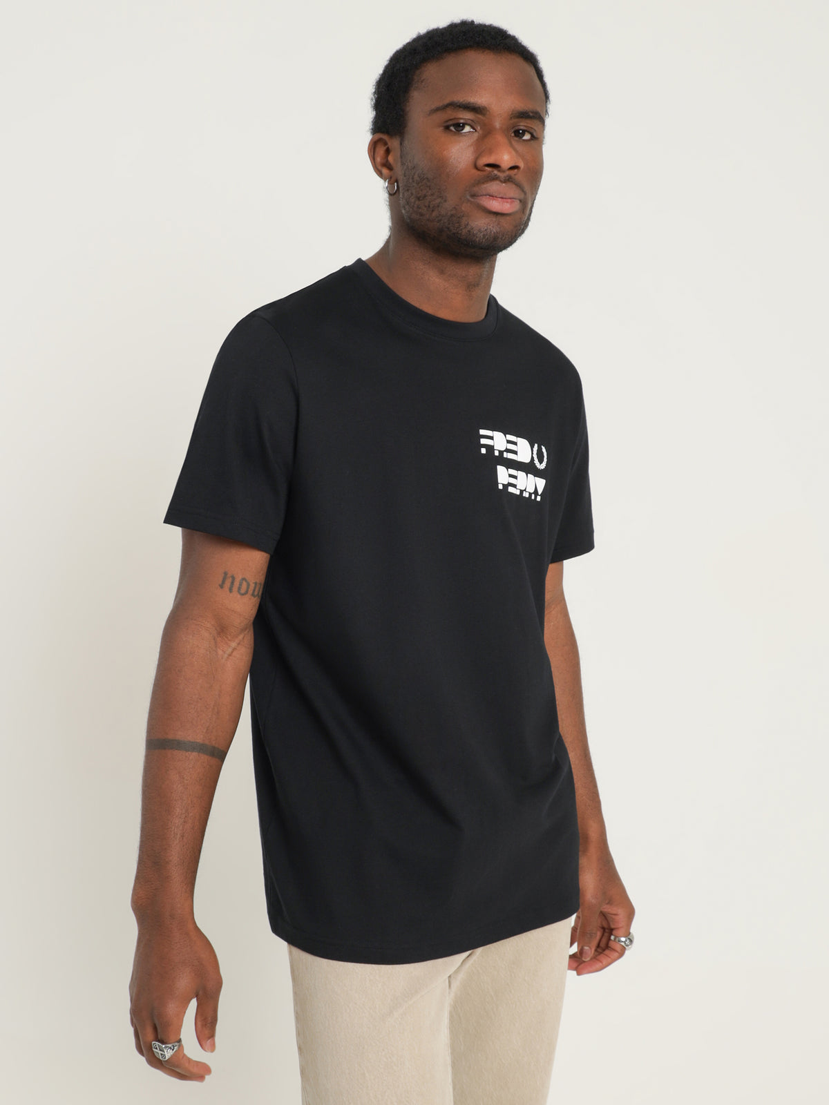 Fred Perry Raised Graphic T-Shirt in Black | Black