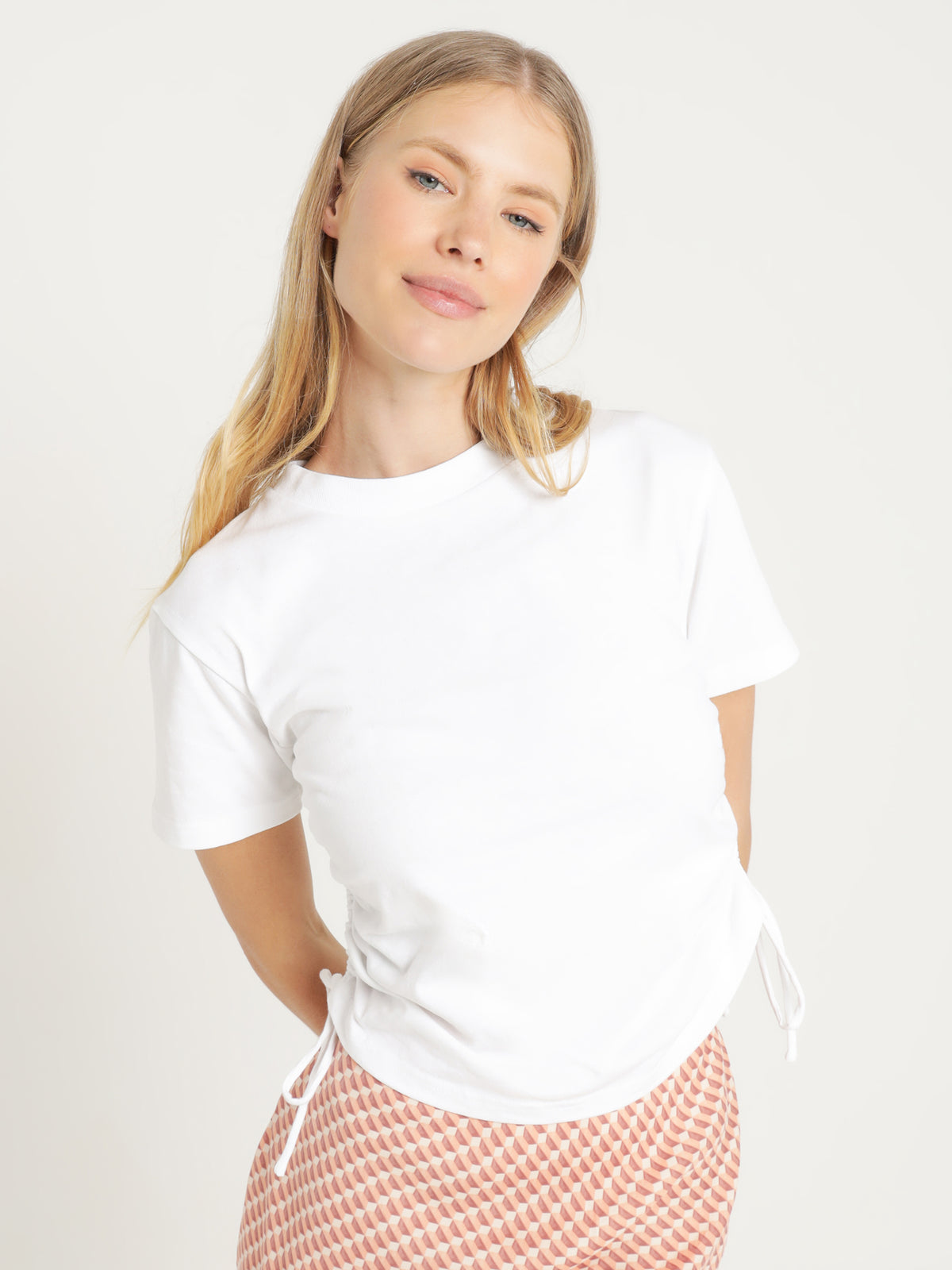 Nude Lucy Milo Drawstring T-Shirt in White | White