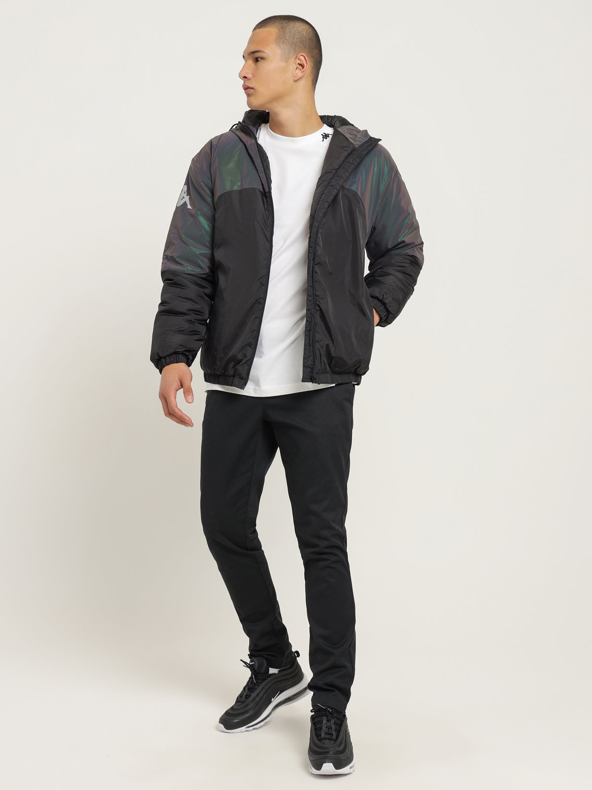 Kappa Authentic Futur Jacket in Black | A01 Black - Grey Silver