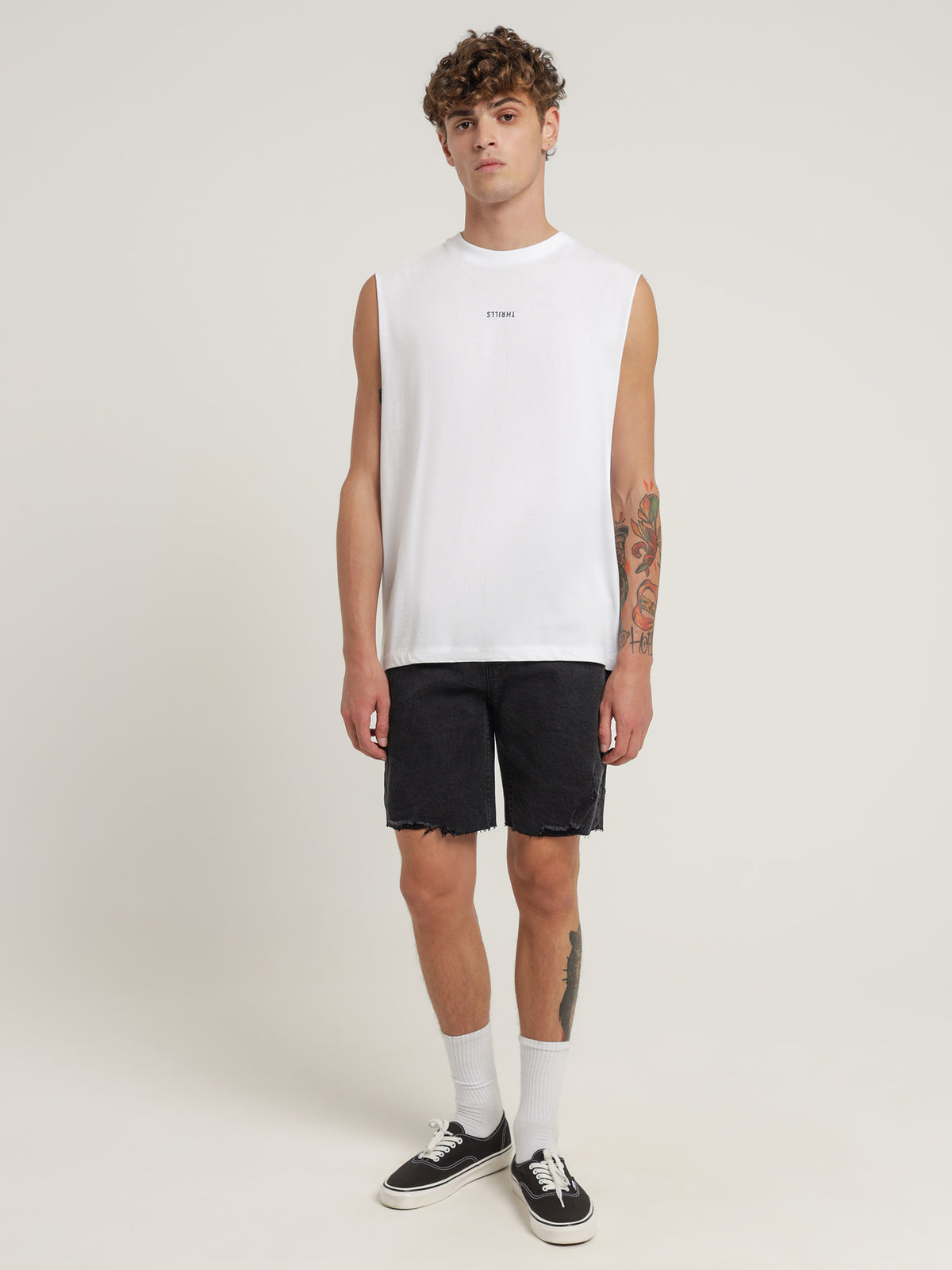 Thrills Minimal Merch Fit Muscle Top in White | White