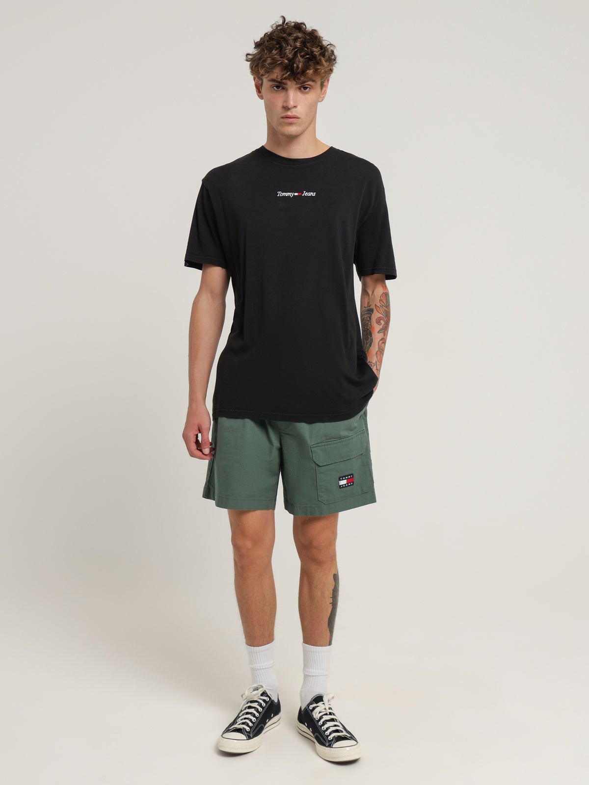 Tommy Hilfiger Casual Linear T-Shirt in Black | Black