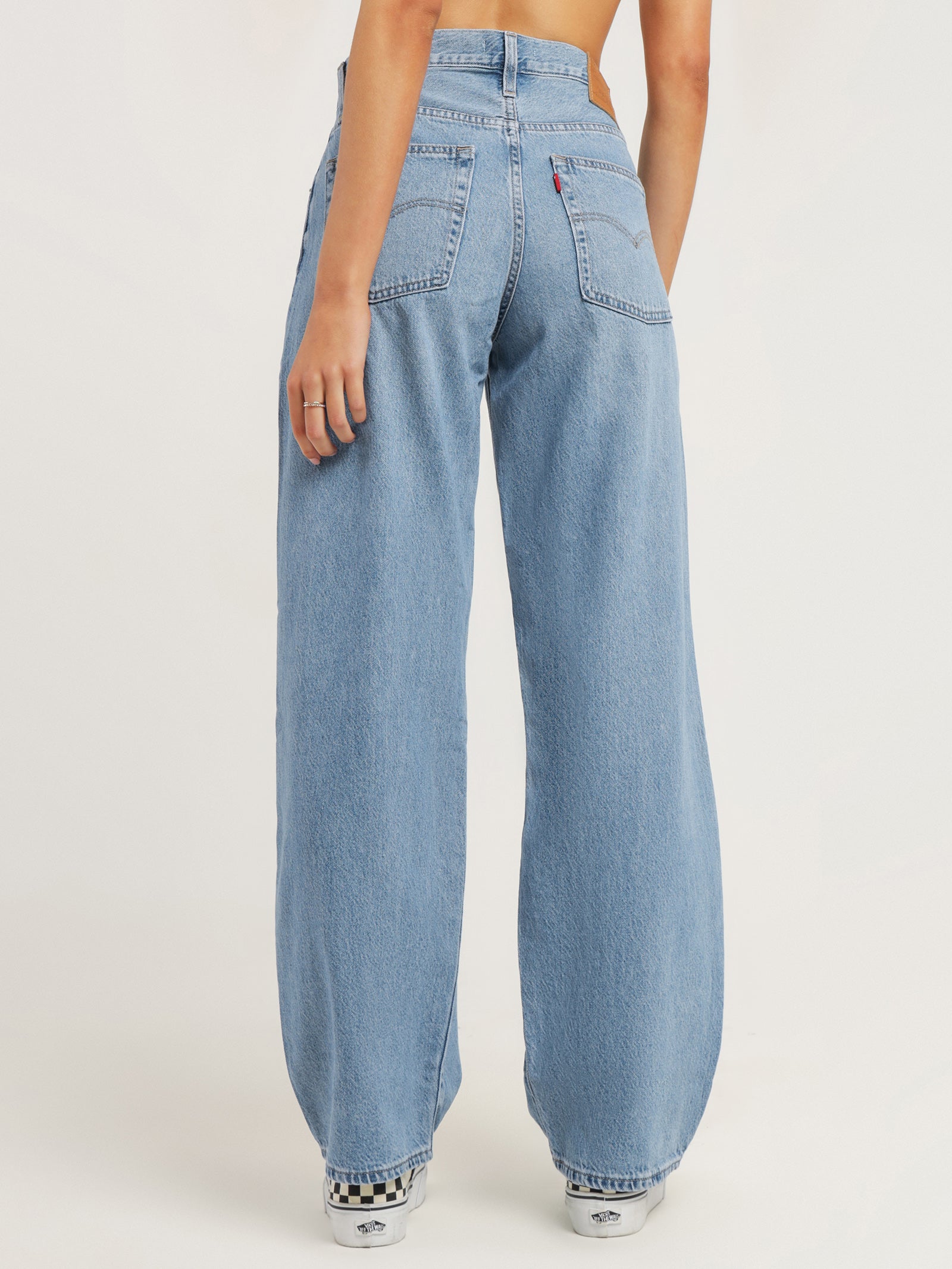 Levis Baggy Dad Jeans in Deconstructed Medium Indigo Blue | Glue Store