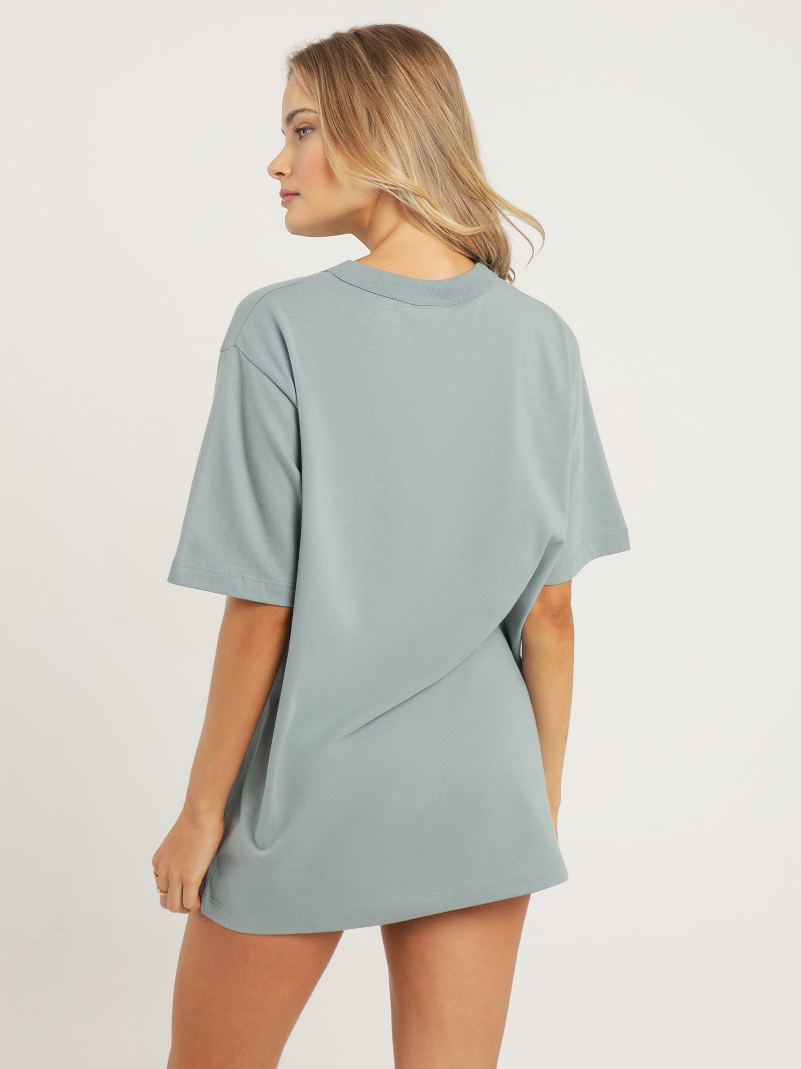 Heritage 2k Oversized Short Sleeve T-Shirt in Sage Shimmer Green