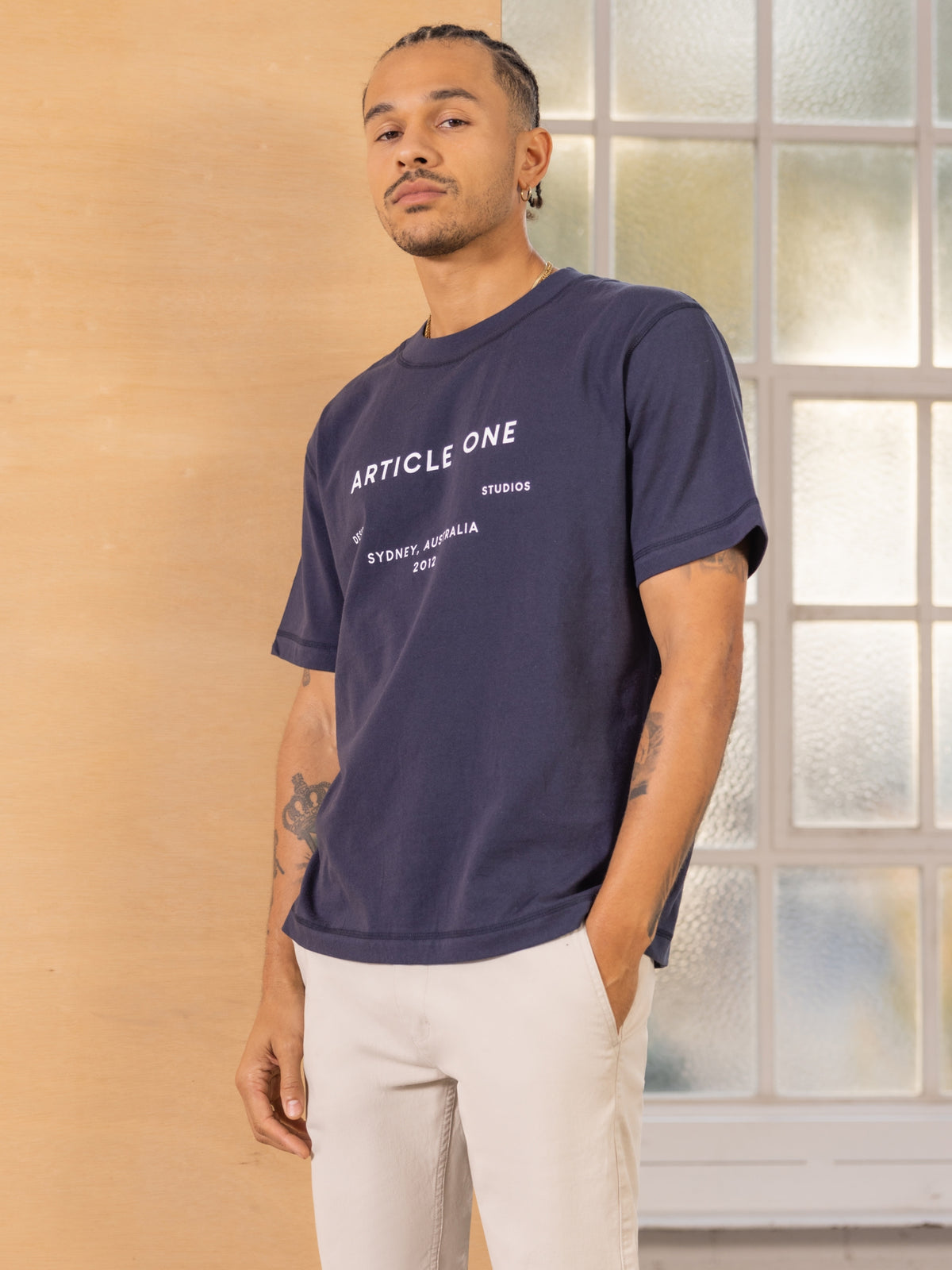 Article One Club Logo T-Shirt in Navy | Navy