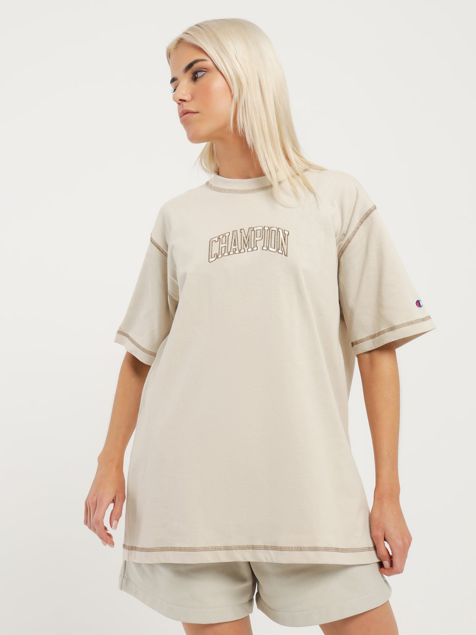 HT Con Stitch T-Shirt in Pebblestone CSI