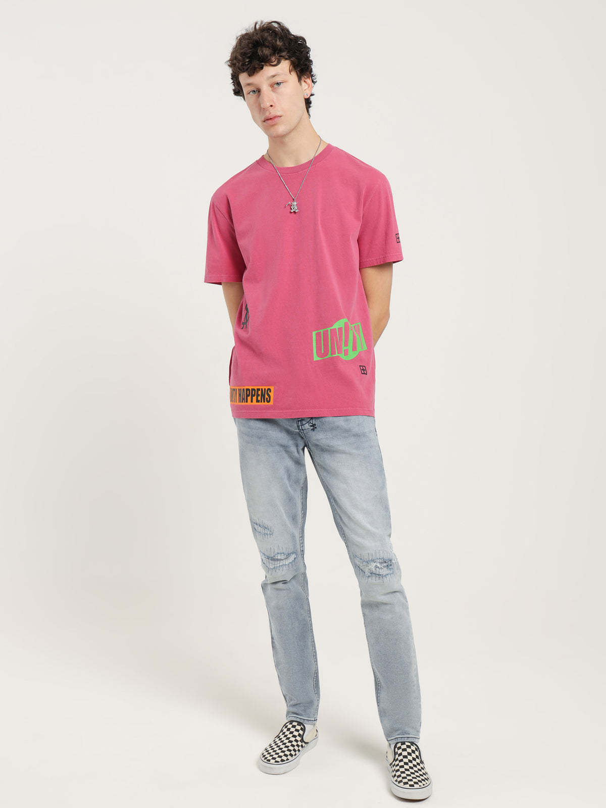 Ksubi Collective Kash Short Sleeve T-Shirt in Pink | Pink