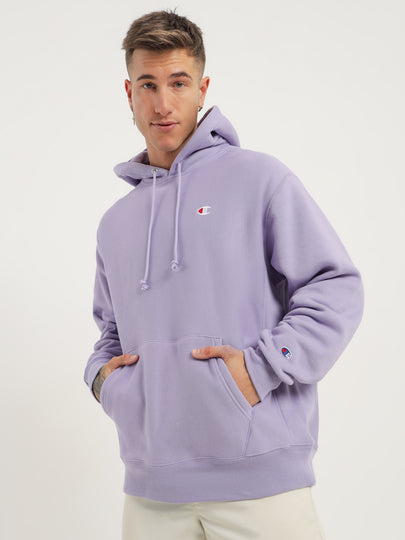 Reverse Weave C Logo Hoodie in Lavender