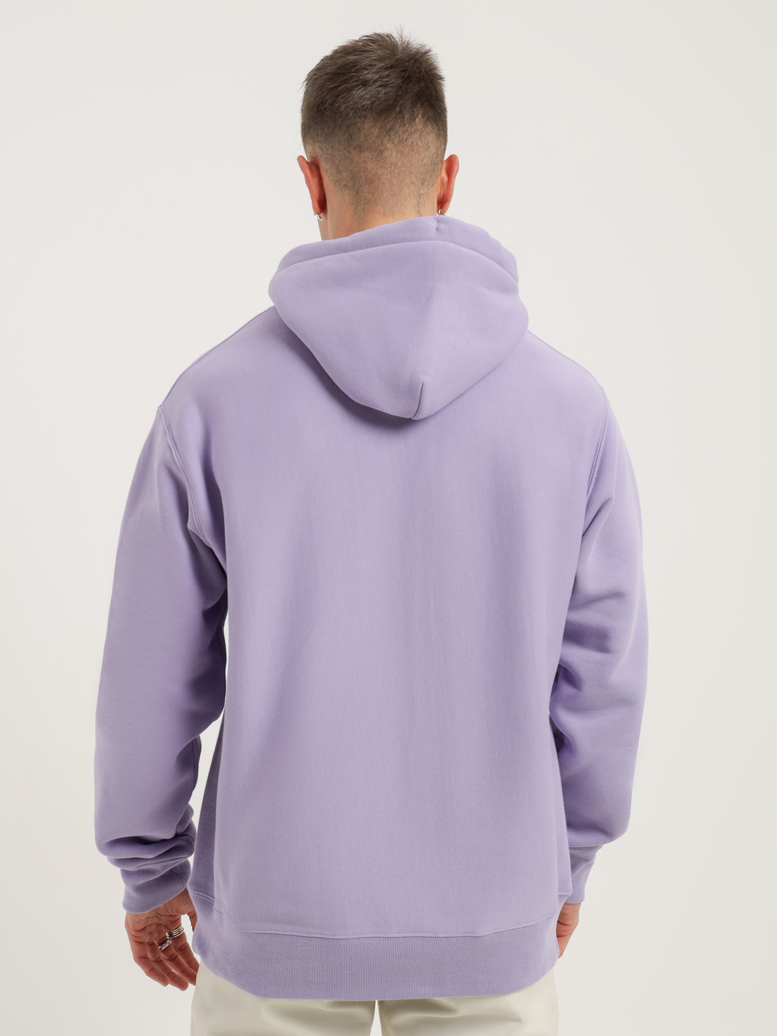 Reverse Weave C Logo Hoodie in Lavender