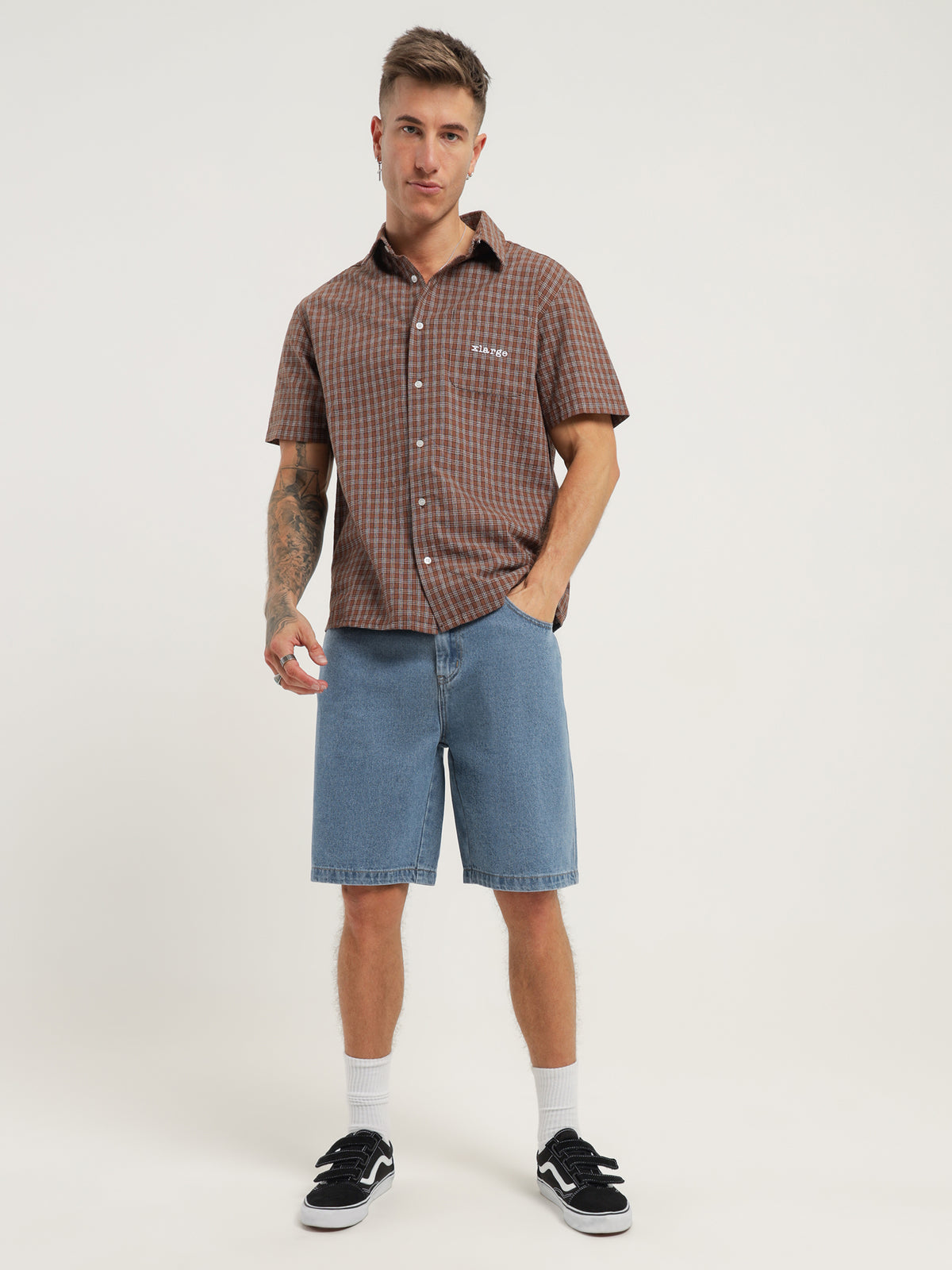 Xlarge Bull Denim 91 Shorts in Mid Blue | Mid Blue