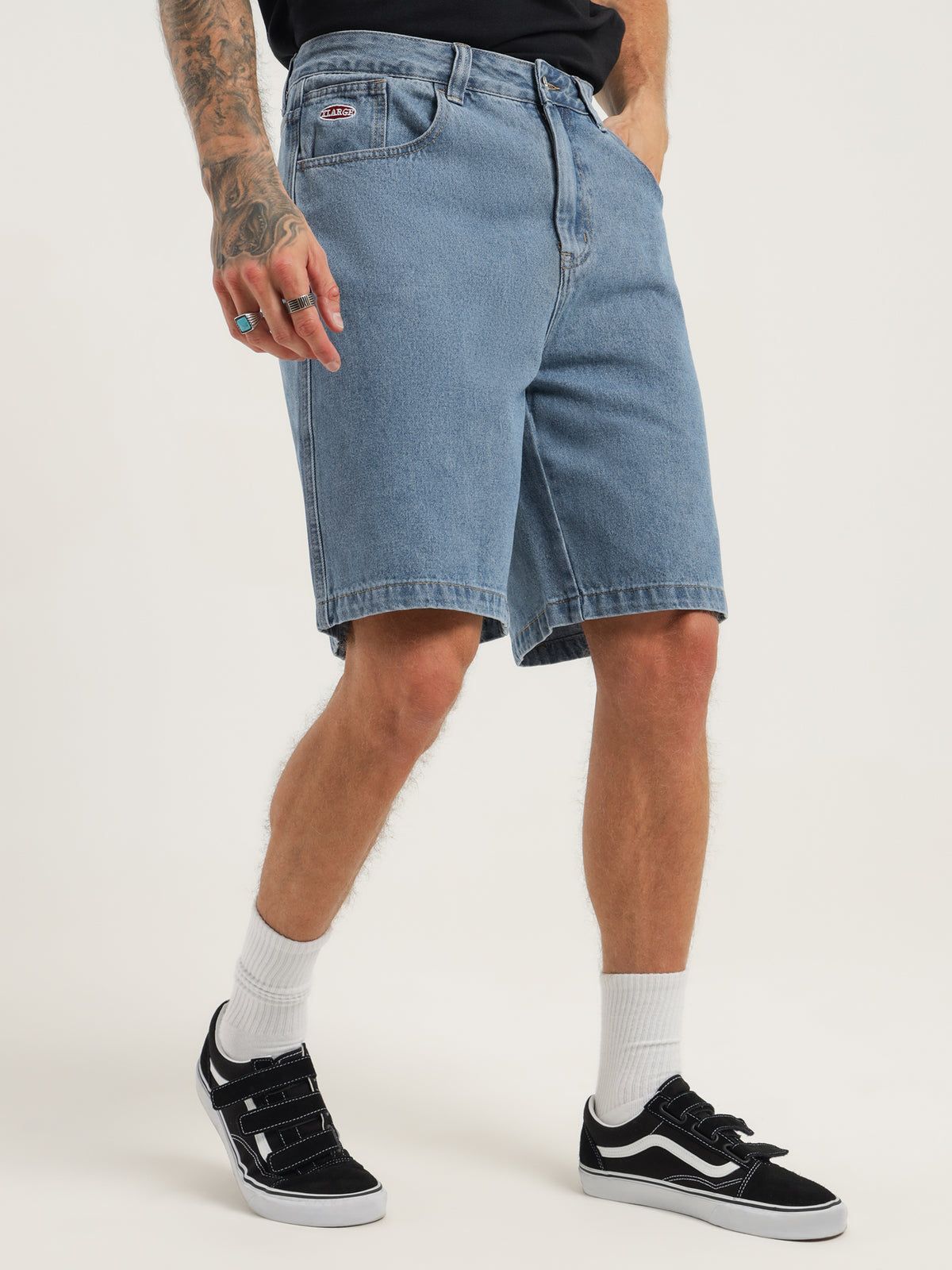 Xlarge Bull Denim 91 Shorts in Mid Blue | Mid Blue